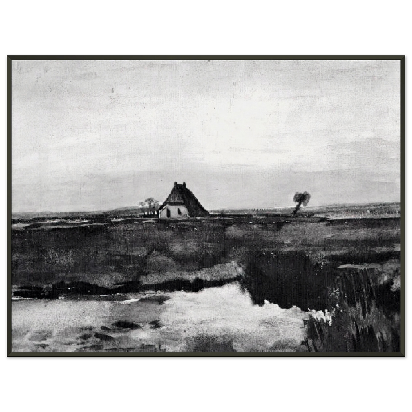 Vincent van Gogh  Landscape with a Farm Framed Art Print  - Aluminum Frame - 70x100 cm / 28x40 inches