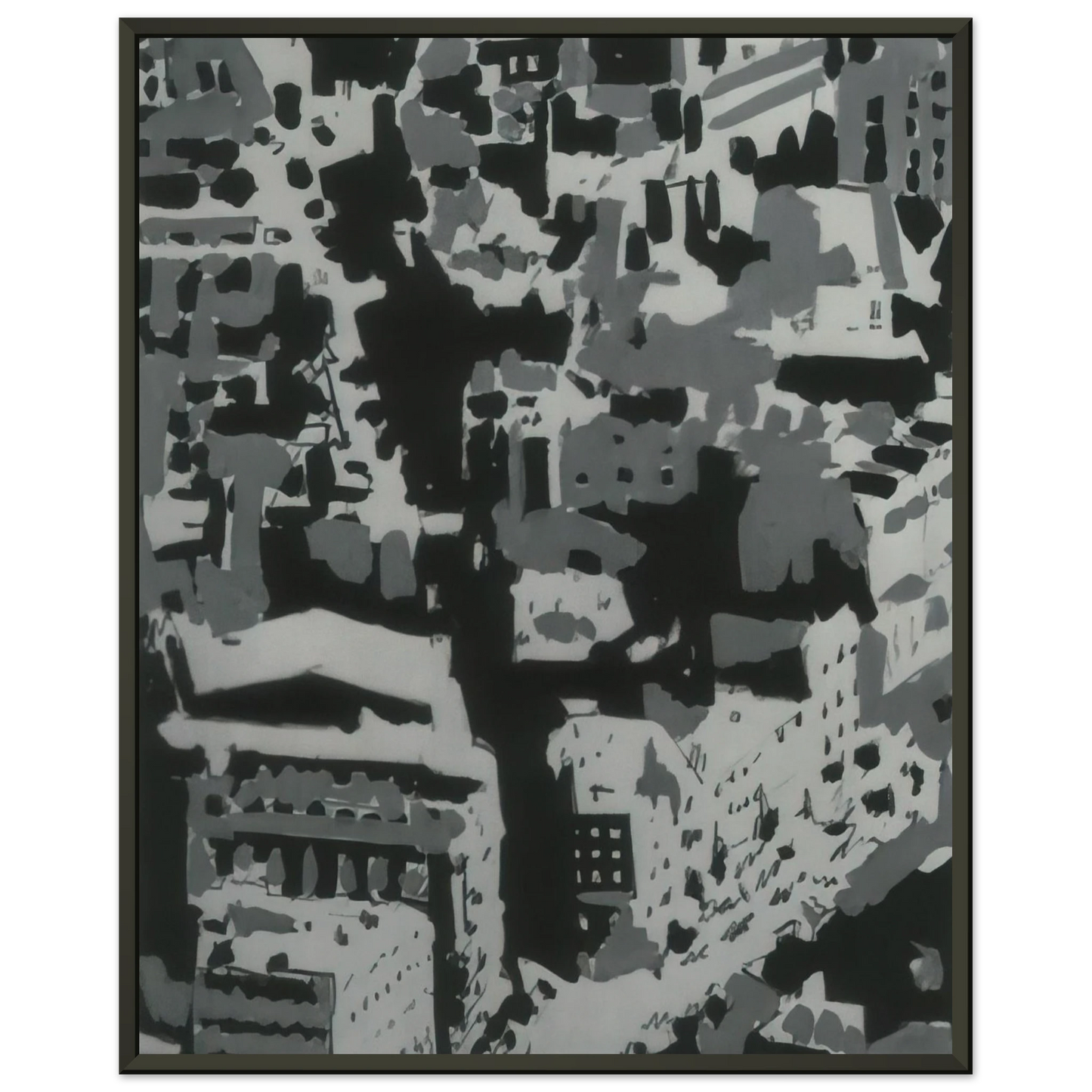 Gerhard Richter TOWNSCAPE P2 1968 Framed Art Print - Aluminum Frame - 60x80 cm / 24x32 inches