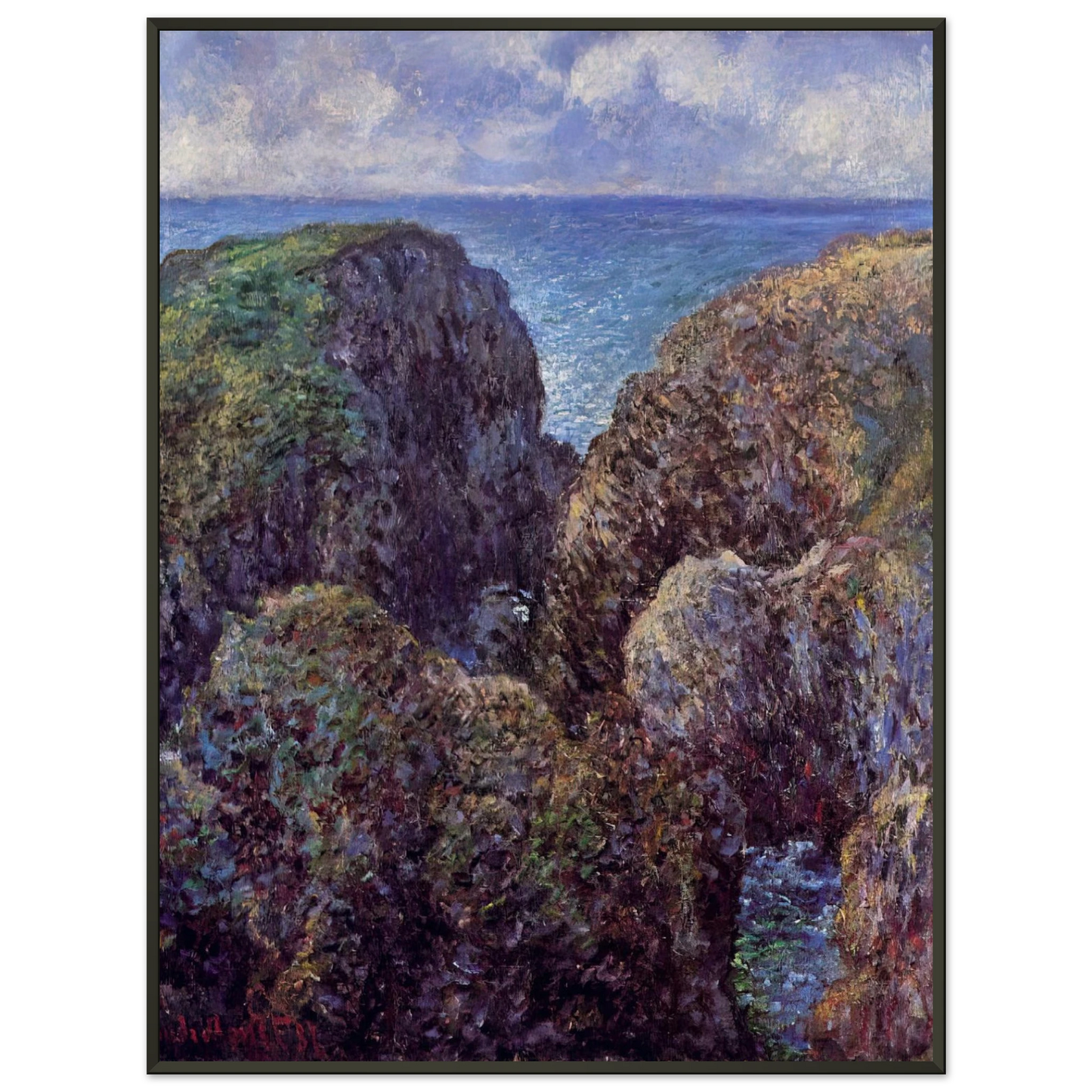 claude monet  Group of Rocks at PortGoulphar Framed Art Print  - Aluminum Frame - 60x80 cm / 24x32 inches