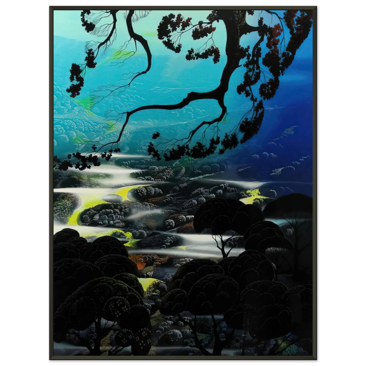 Eyvind Earle  Days End Framed Art Print  - Aluminum Frame - 70x100 cm / 28x40 inches