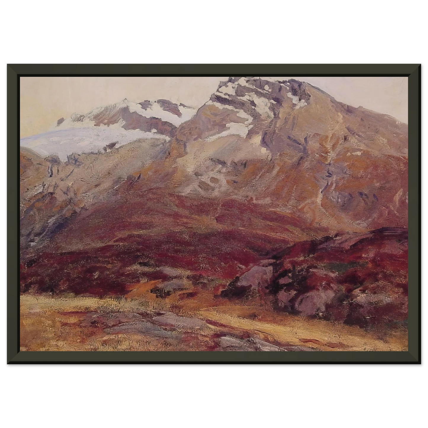 John Singer Sargent Coming Down from Mont Blanc Framed Art Print - Aluminum Frame - 40x50 cm / 16x20 inches