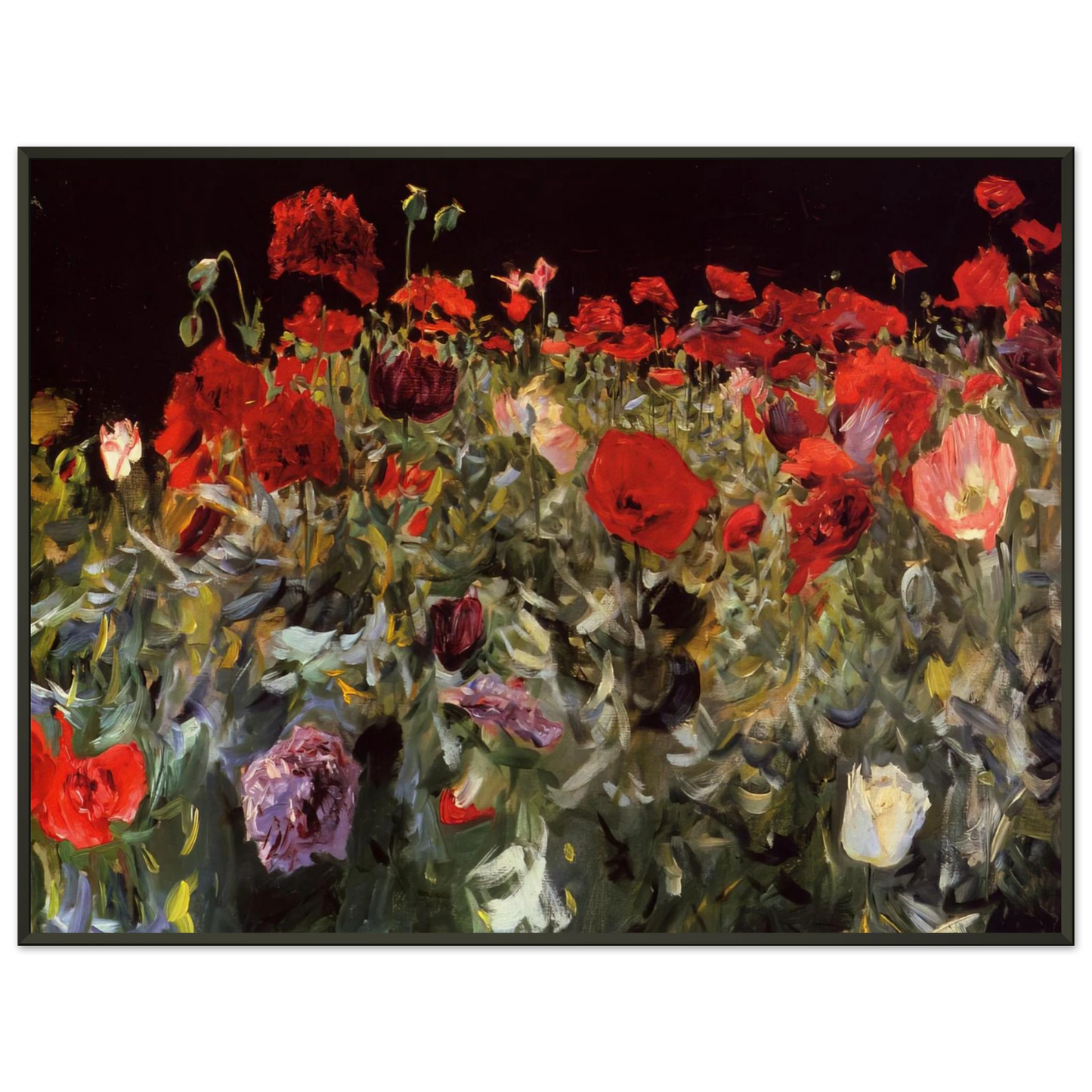 John Singer Sargent Poppies Framed Art Print - Aluminum Frame - 40x50 cm / 16x20 inches