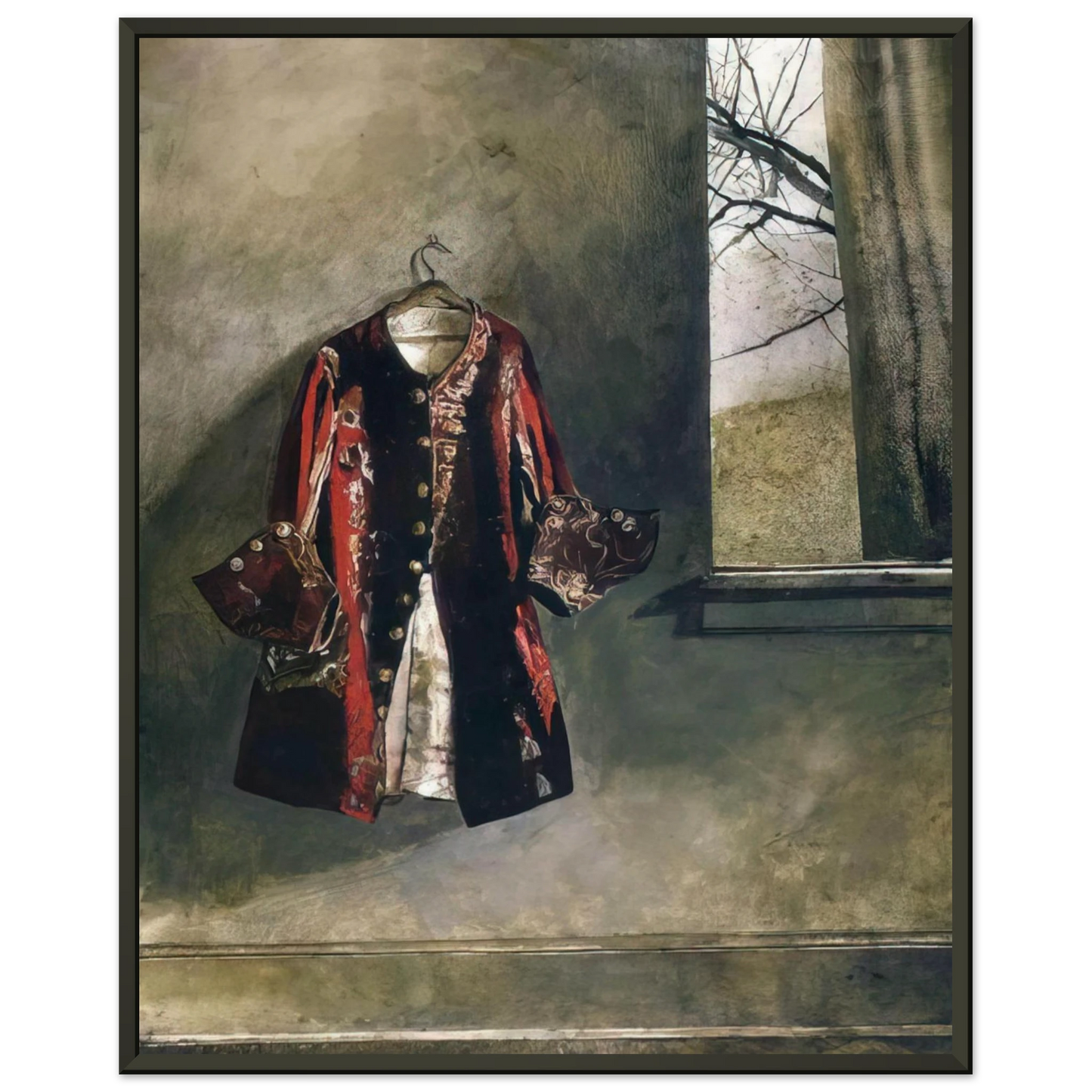 Andrew Wyeth CURTAIN CALL Framed Art Print - Aluminum Frame - 70x100 cm / 28x40 inches