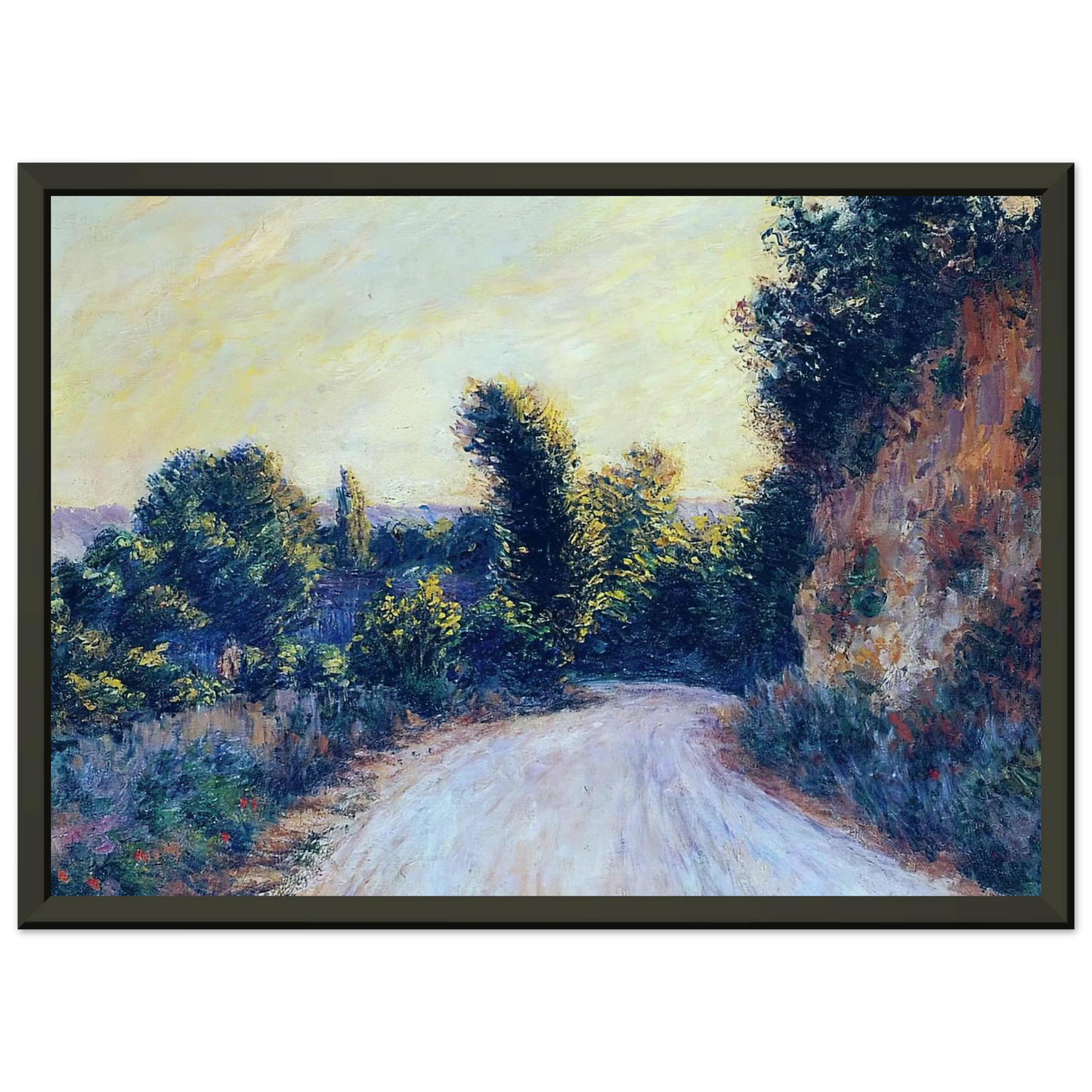 claude monet  Road near Giverny Framed Art Print  - Aluminum Frame - 40x50 cm / 16x20 inches