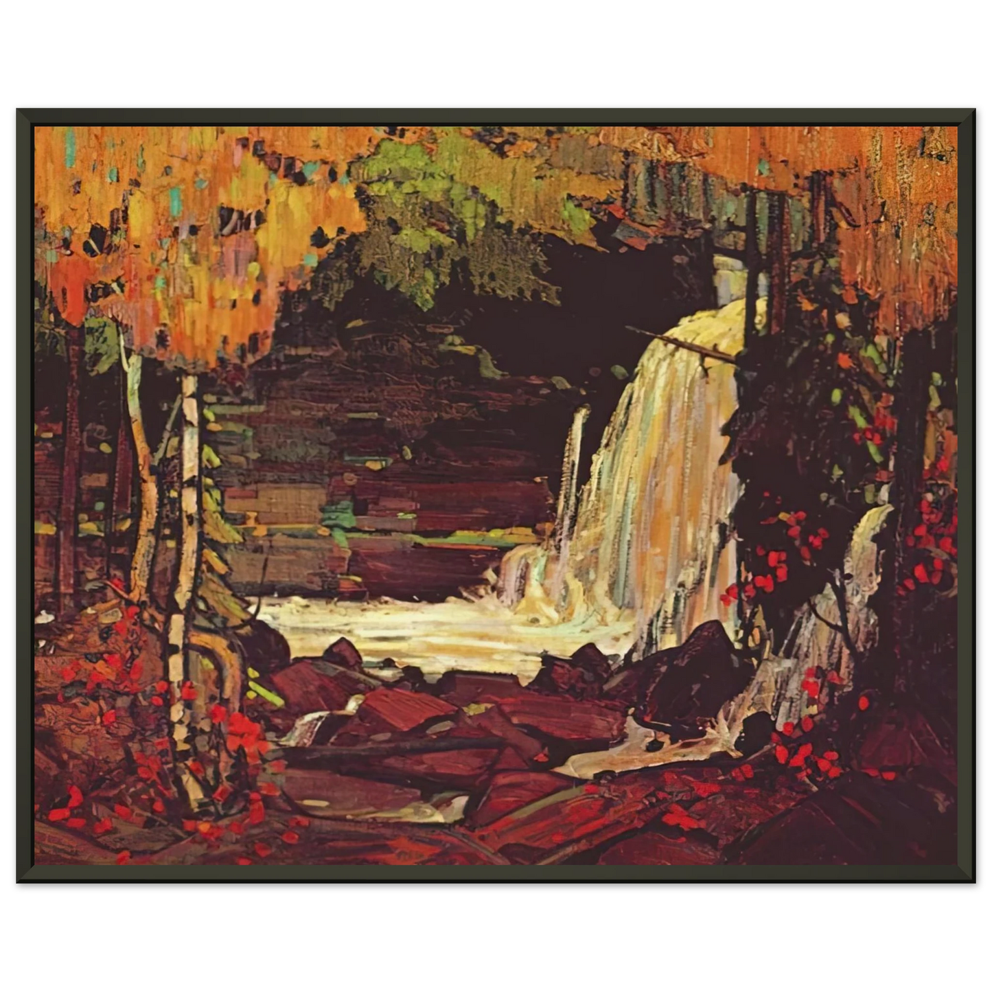 Tom Thomson WOODLAND WATERFALL 1916 Framed Art Print - Aluminum Frame - 60x80 cm / 24x32 inches