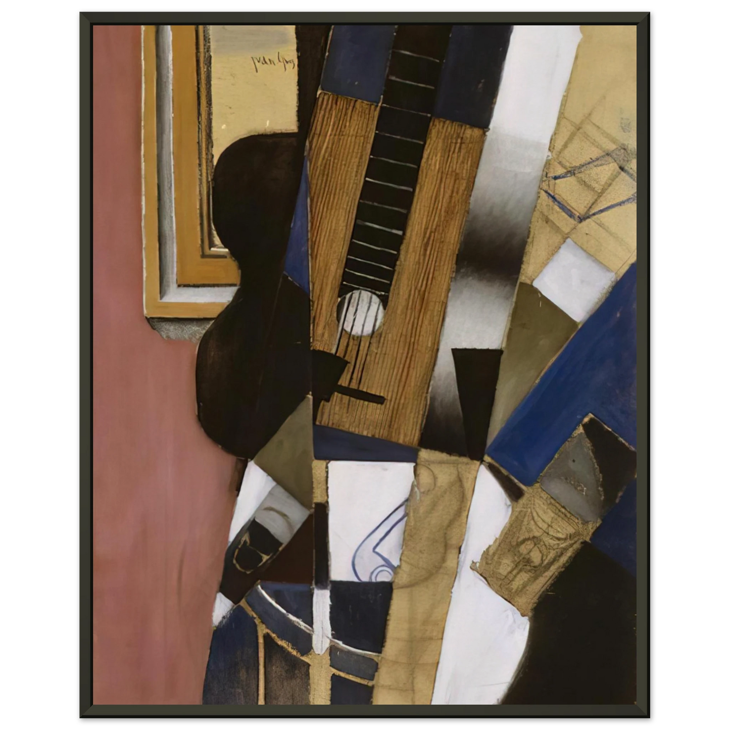 Juan Gris  GUITAR AND PIPE 1913 Framed Art Print  - Aluminum Frame - 40x50 cm / 16x20 inches