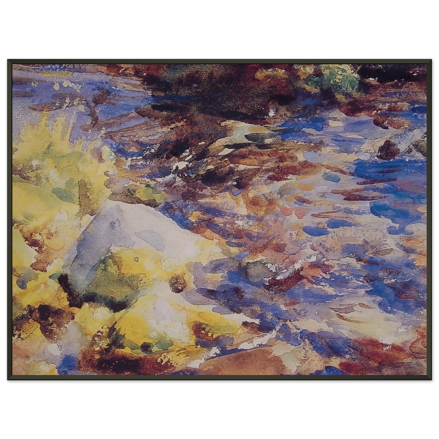 John Singer Sargent Reflections Rocks and Water Framed Art Print - Aluminum Frame - 40x50 cm / 16x20 inches