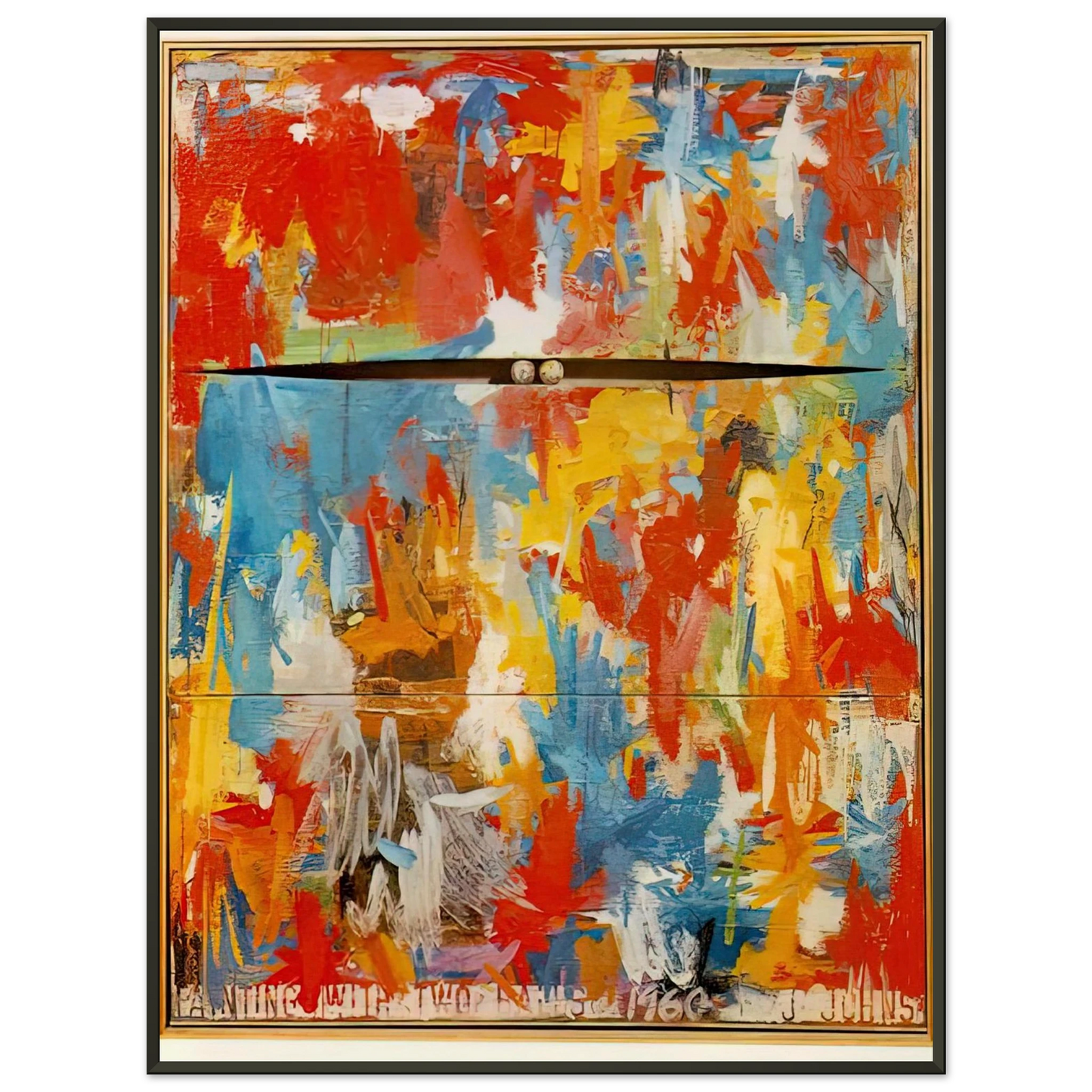 Jasper Johns PAINTING WITH TWO BALLS Framed Art Print - Aluminum Frame - 60x80 cm / 24x32 inches