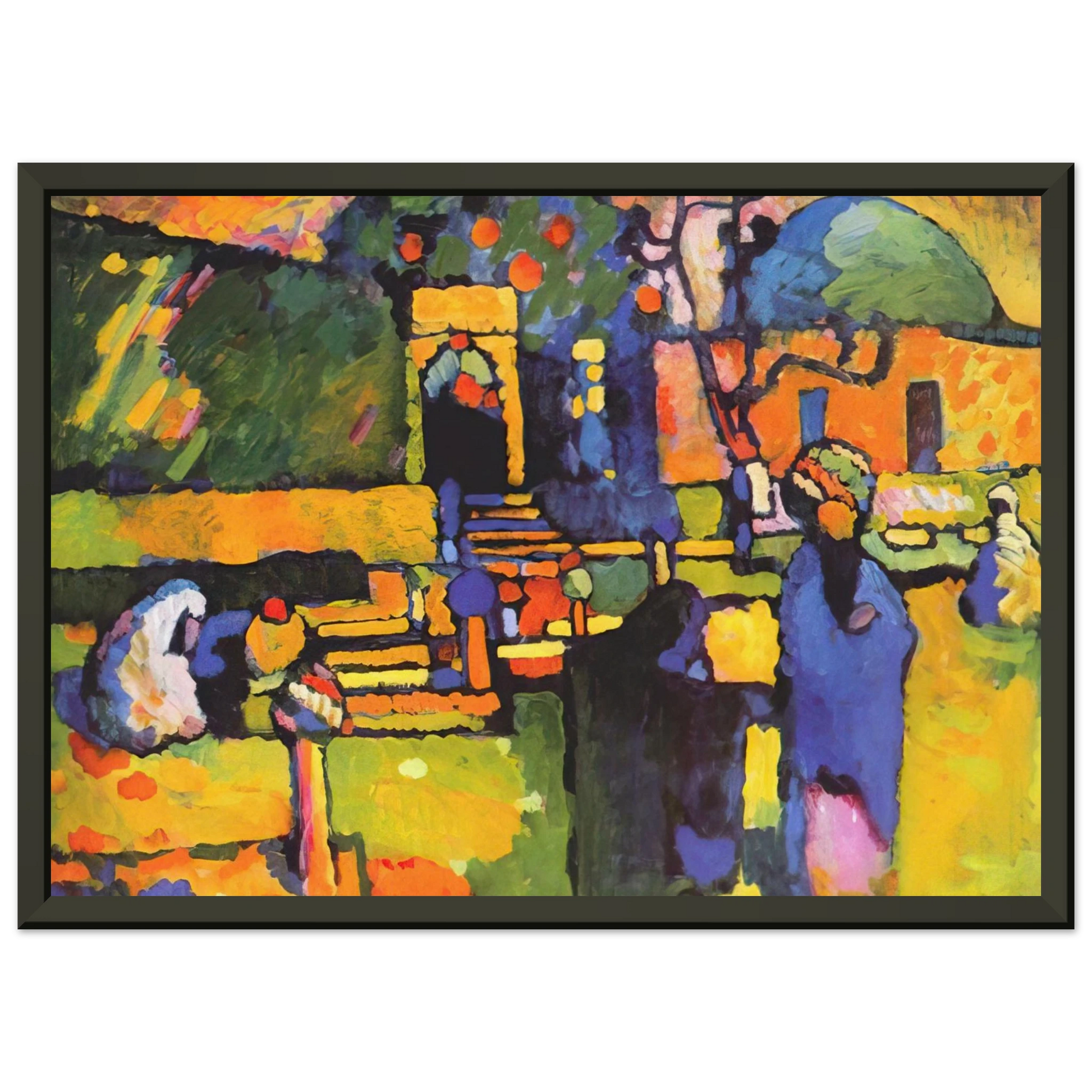Wassily Kandinsky  ARABS I CEMETERY 1909 Framed Art Print  - Aluminum Frame - 70x100 cm / 28x40 inches