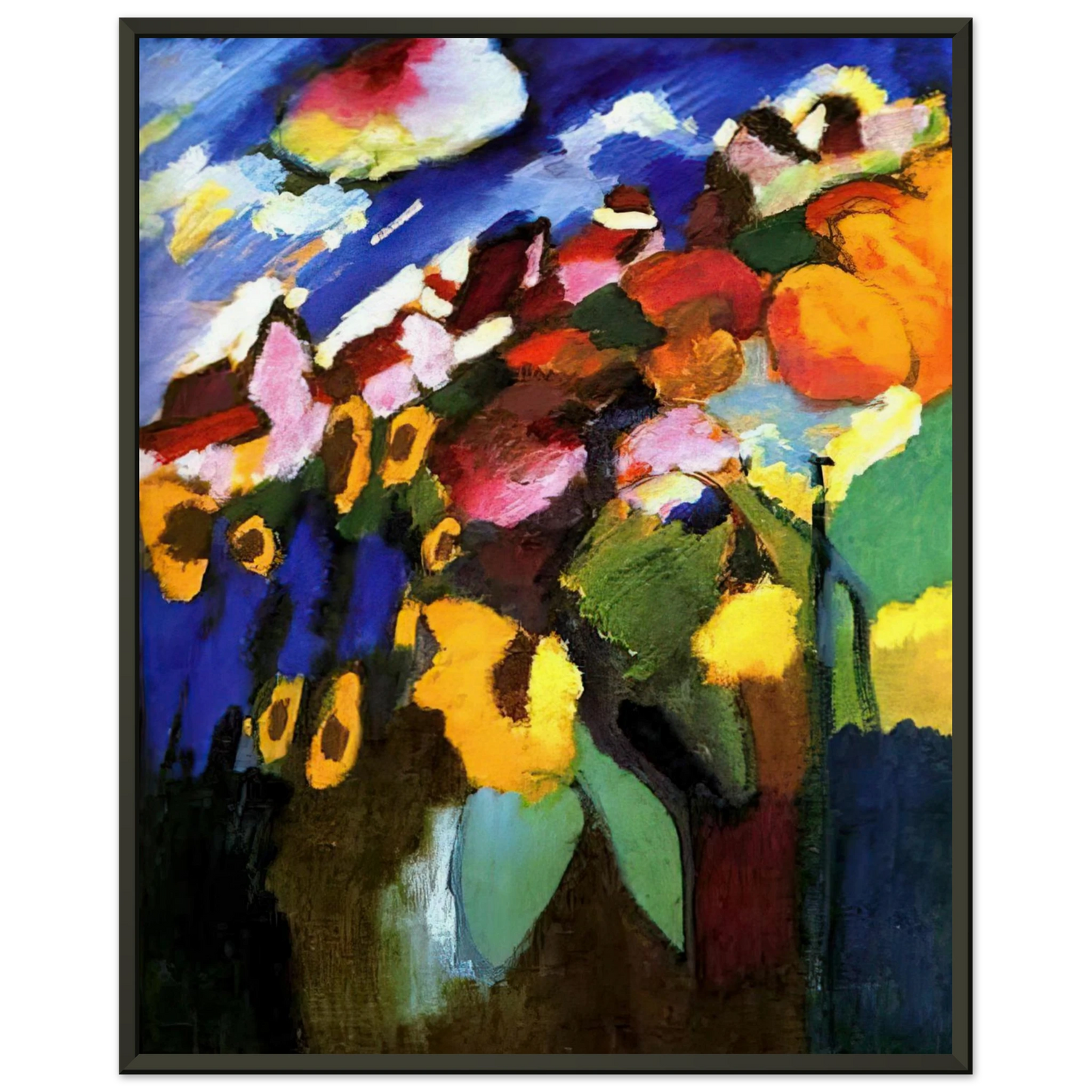 Wassily Kandinsky  MURNAU GARDEN 1909 Framed Art Print  - Aluminum Frame - 60x80 cm / 24x32 inches