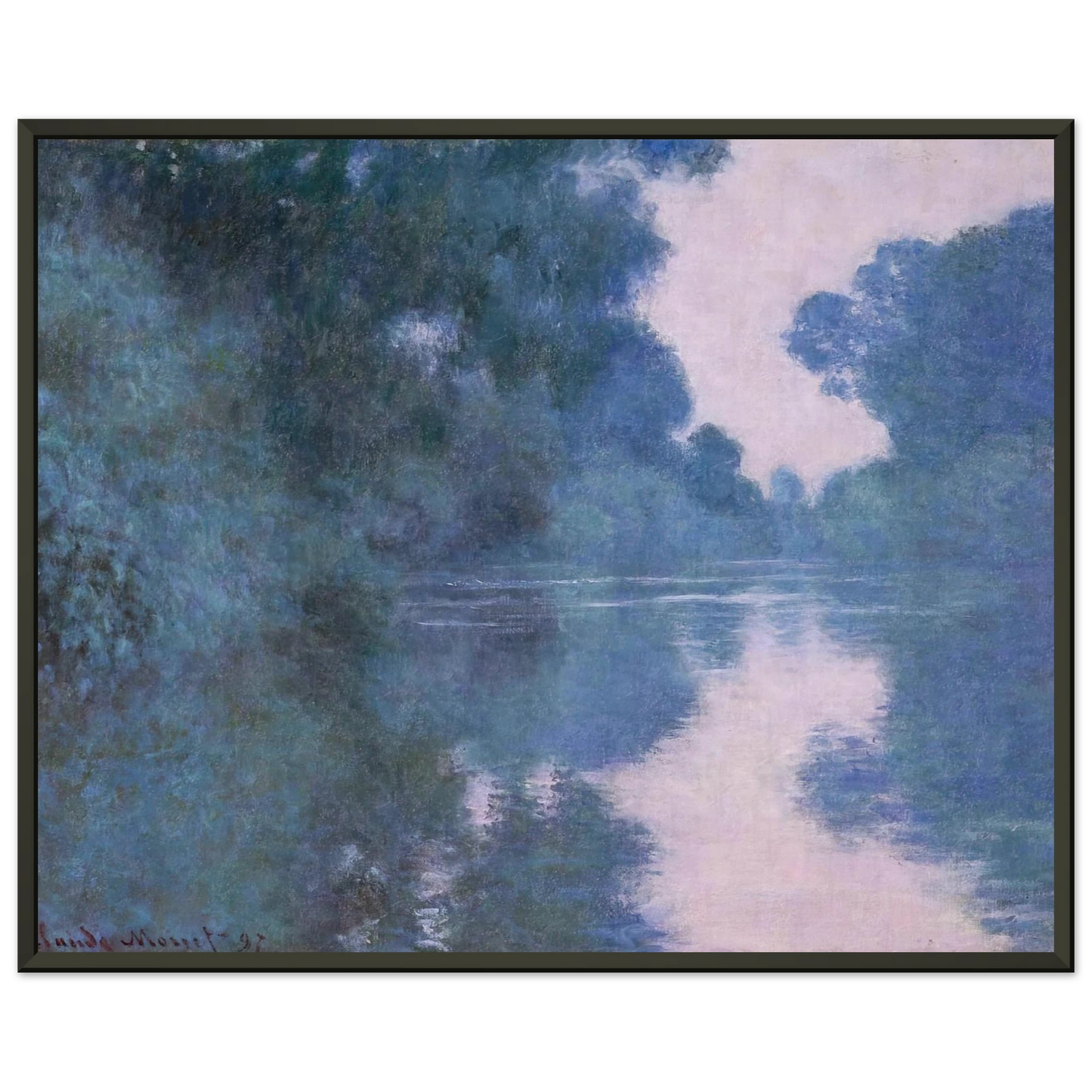 claude monet  Morning on the Seine near Giverny 02 Framed Art Print  - Aluminum Frame - 40x50 cm / 16x20 inches