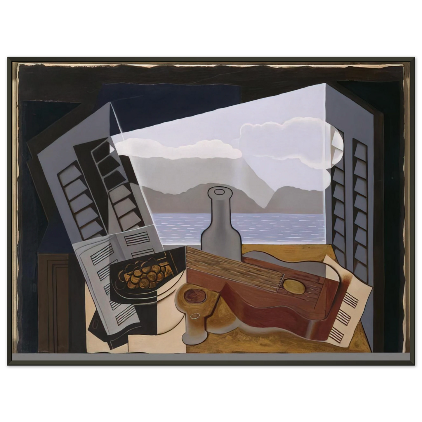 Juan Gris THE OPEN WINDOW 1921 Framed Art Print - Aluminum Frame - 40x50 cm / 16x20 inches