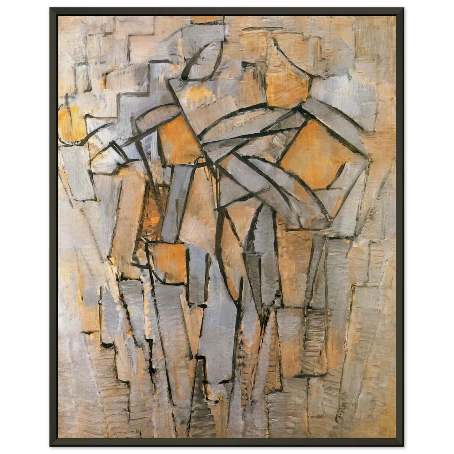 Piet Mondrian Composicion en Gris Azul Framed Art Print - Aluminum Frame - 70x100 cm / 28x40 inches