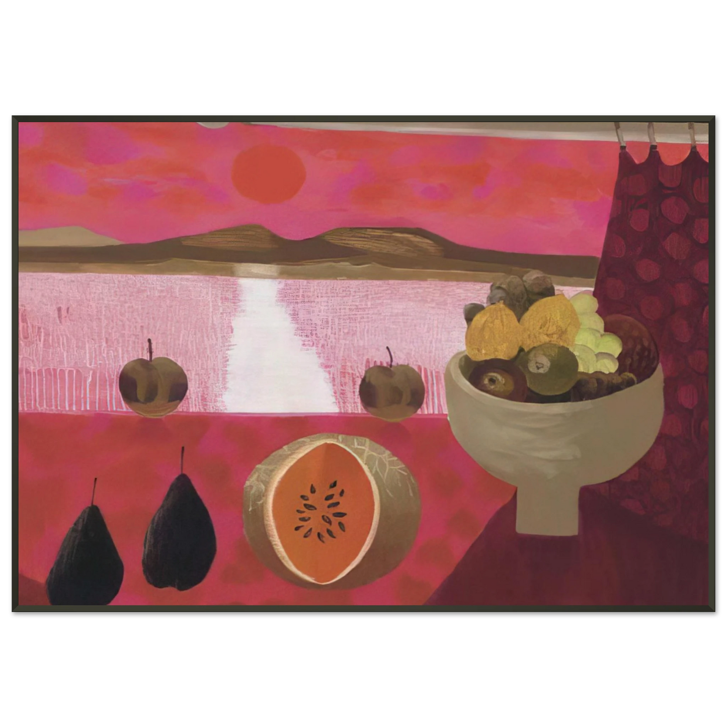 Mary Fedden Still life with fruit 1997 Framed Art Print - Aluminum Frame - 21x29.7 cm / 8x12"