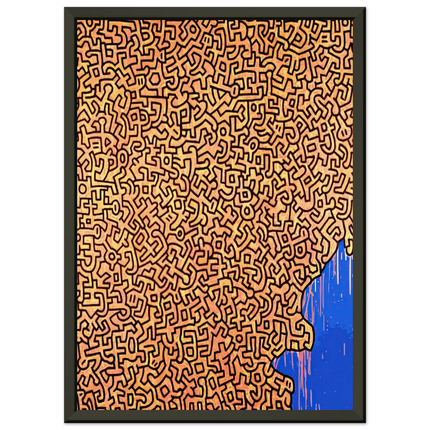 Keith Haring BRAZIL 1989 Framed Art Print - Aluminum Frame - 60x80 cm / 24x32 inches