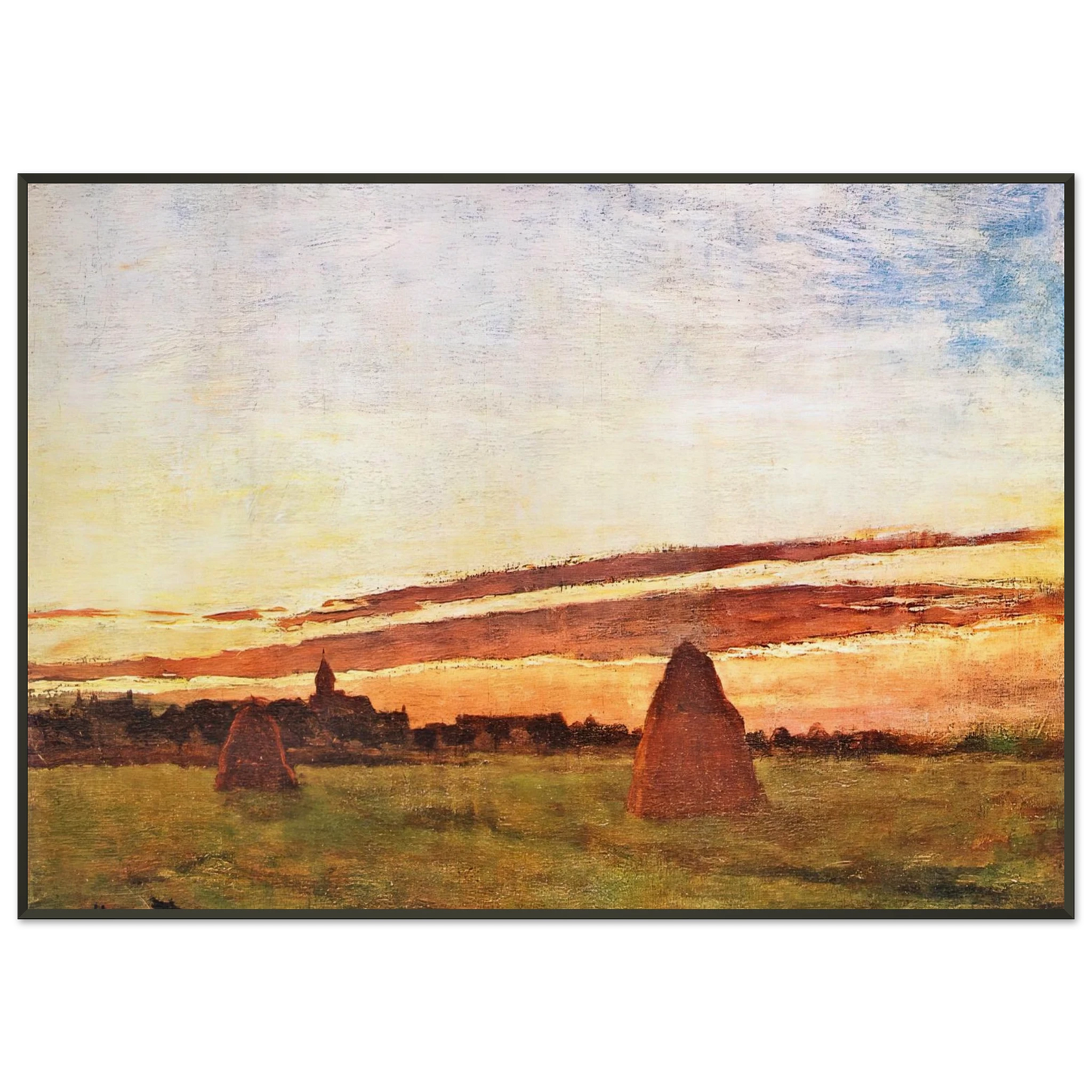 claude monet Haystacks at Chailly Framed Art Print - Aluminum Frame - 21x29.7 cm / 8x12"