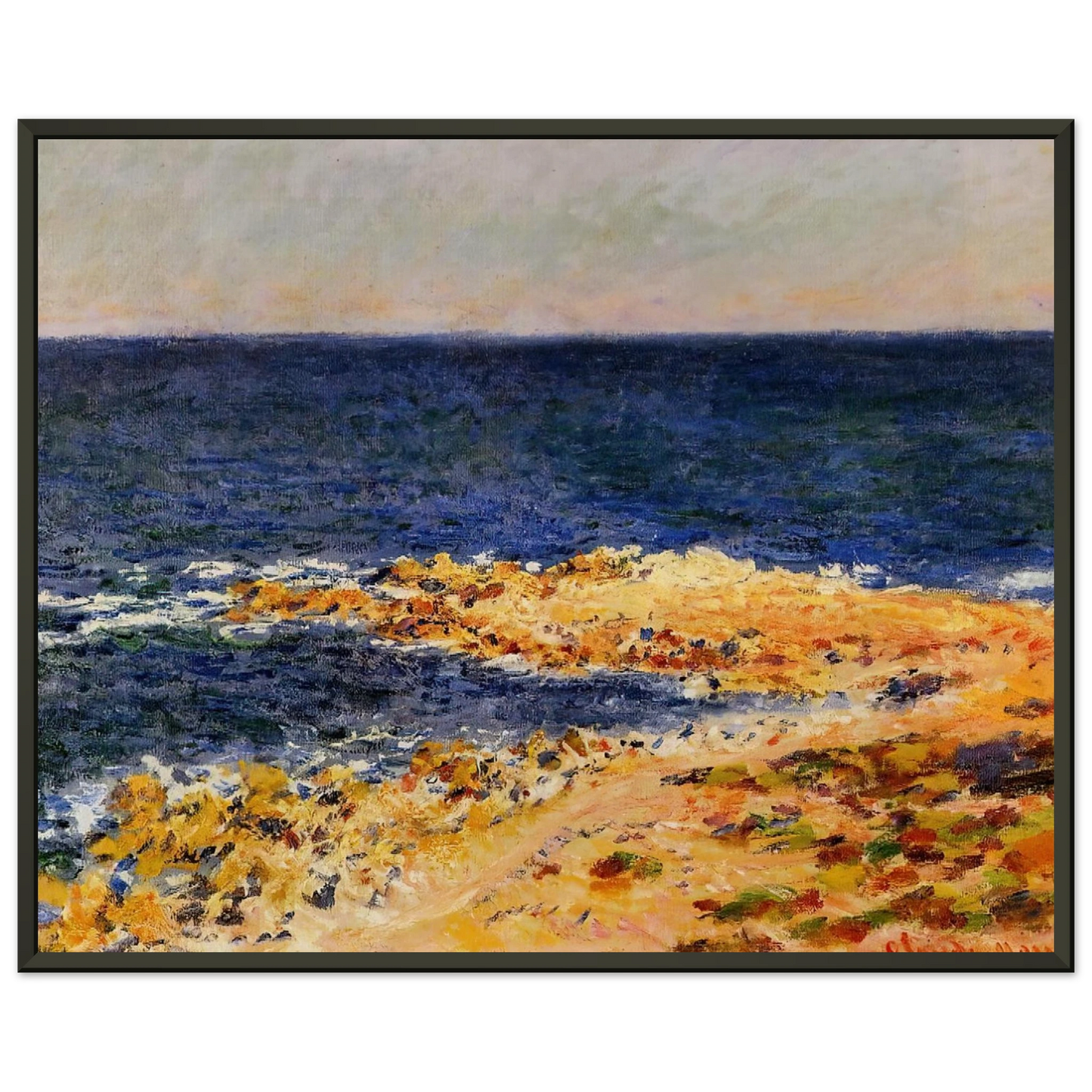 claude monet  The Big Blue at Antibes Framed Art Print  - Aluminum Frame - 70x100 cm / 28x40 inches