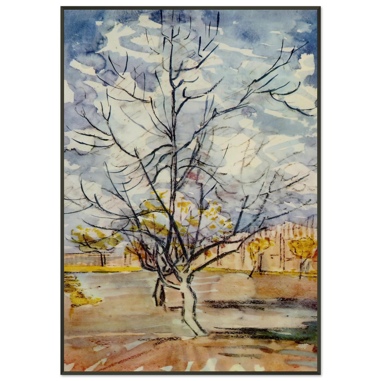 Vincent van Gogh  Pink Peach Trees Framed Art Print  - Aluminum Frame - 21x29.7 cm / 8x12"