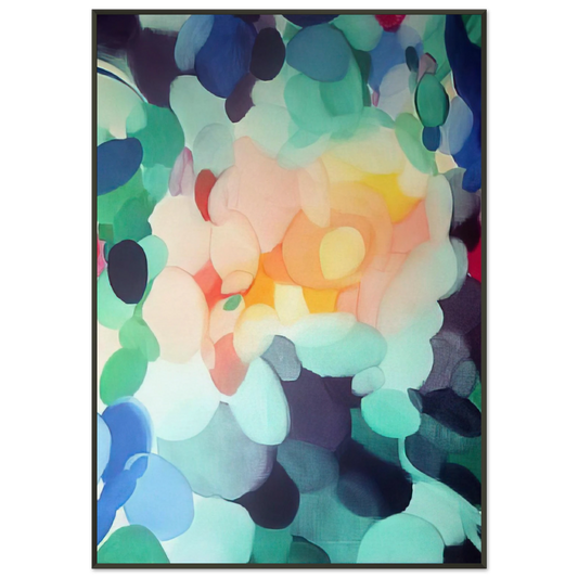 Alice Baber  Golden Center in the Ladder Framed Art Print  - Aluminum Frame - 21x29.7 cm / 8x12"