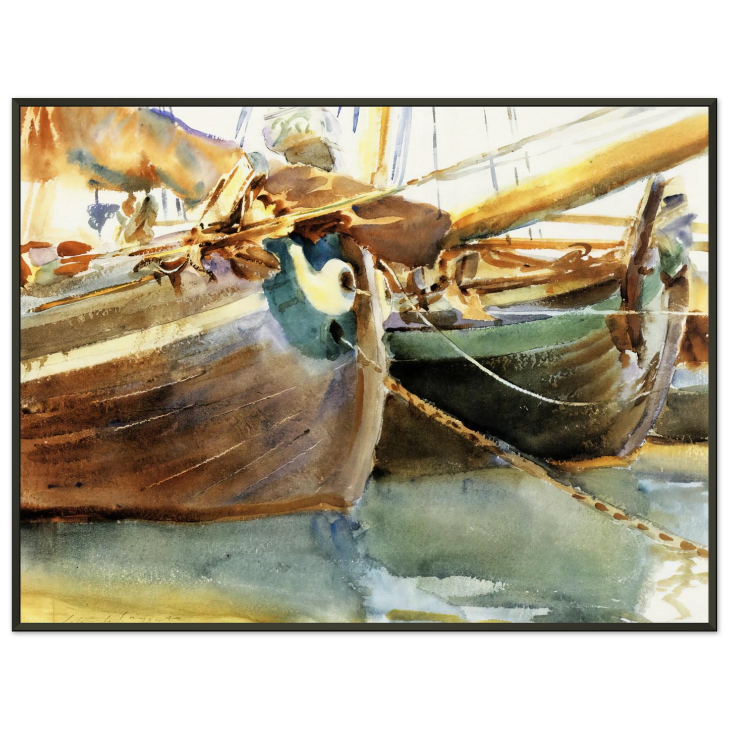 John Singer Sargent Boats Venice Framed Art Print - Aluminum Frame - 40x50 cm / 16x20 inches