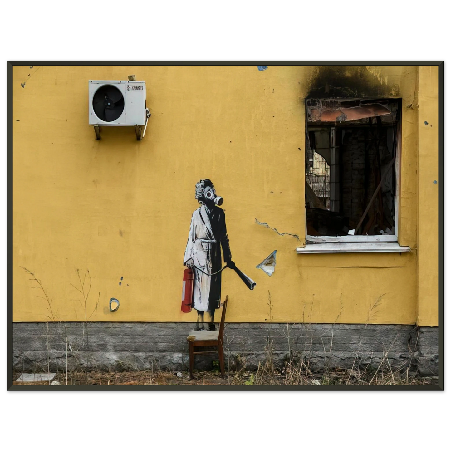 Banksy HOSTOMEL PROSKURIVSKA 2 2022 Framed Art Print - Aluminum Frame - 40x50 cm / 16x20 inches