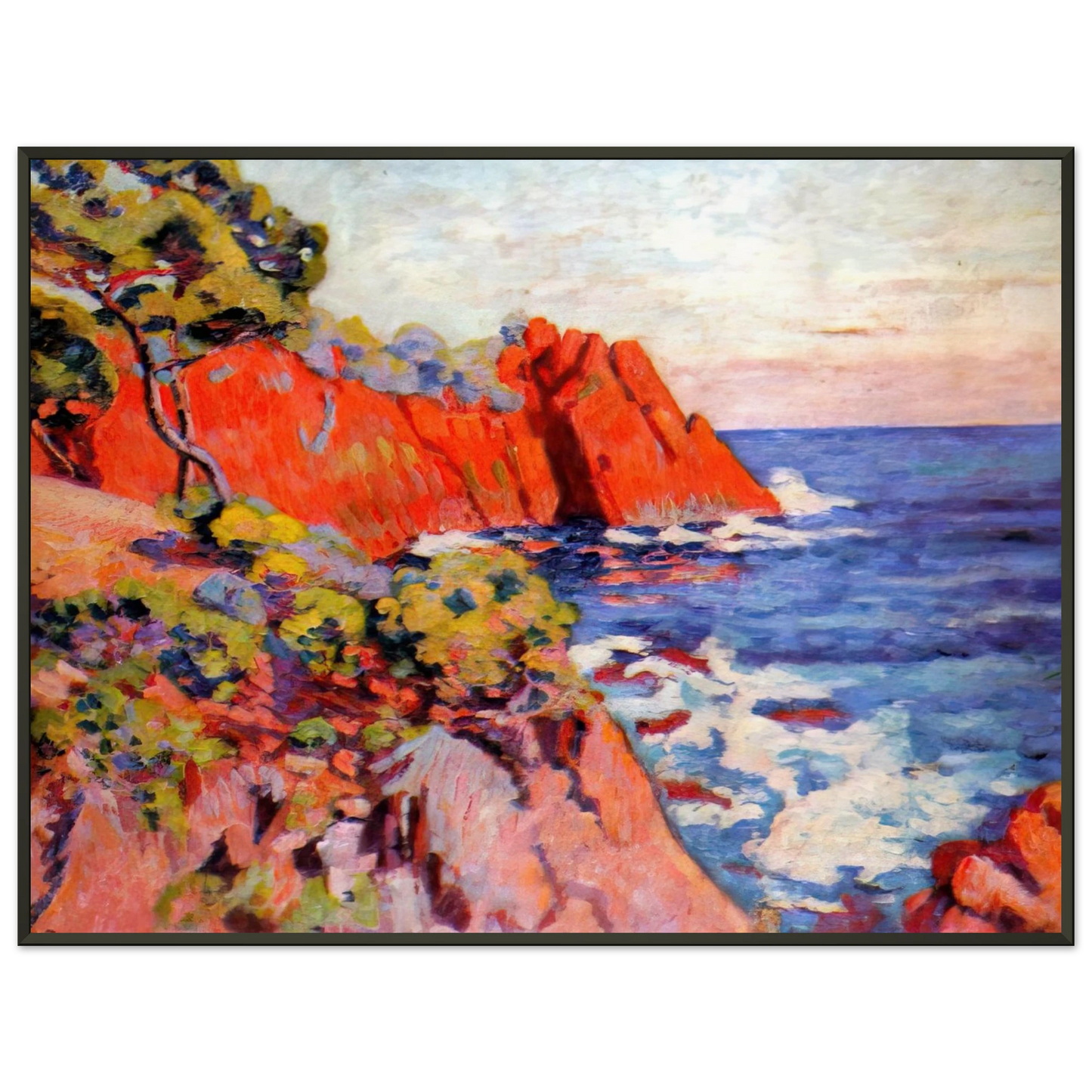Armand Guillaumin Rochers sur la Cote a Agay 1907 Framed Art Print - Aluminum Frame - 60x80 cm / 24x32 inches