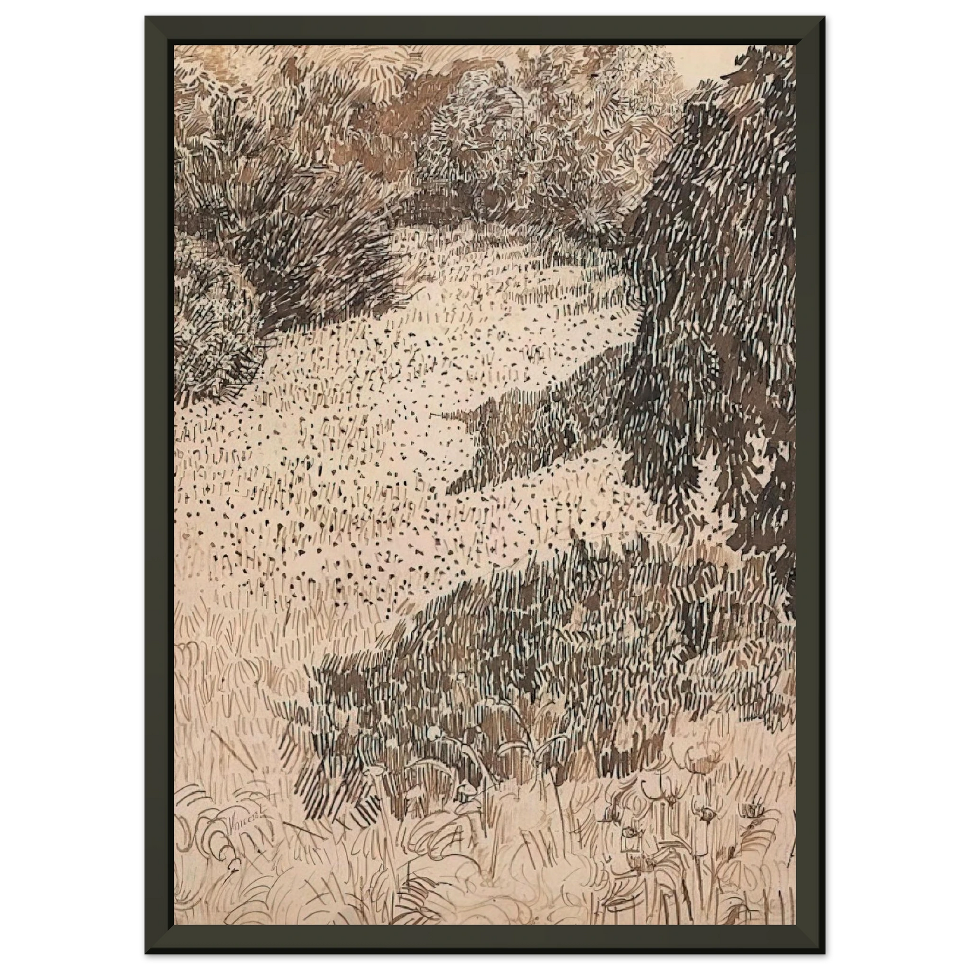 Vincent van Gogh  The Corner of the Park Framed Art Print  - Aluminum Frame - 60x80 cm / 24x32 inches