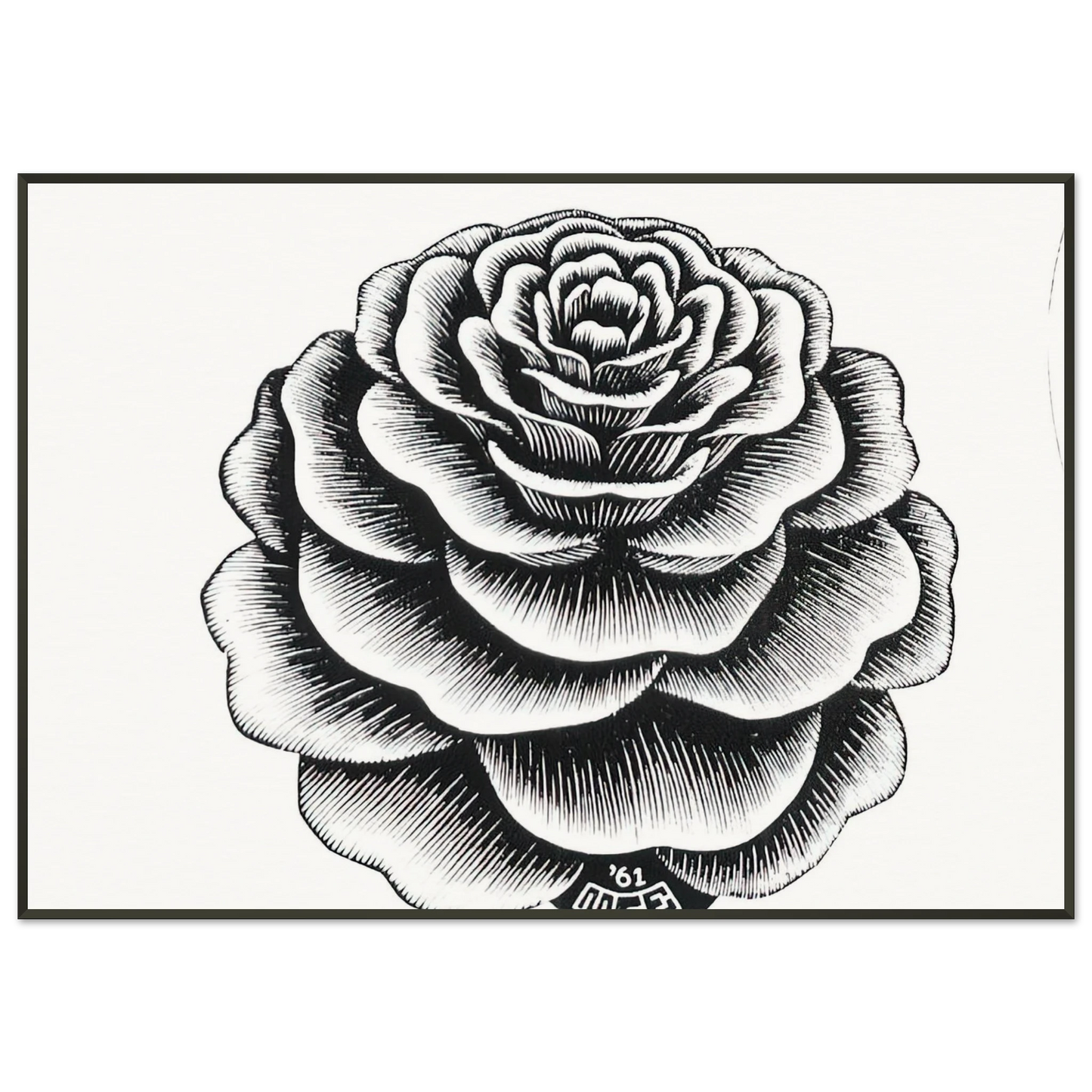 MC Escher  FLOWER 1 Framed Art Print  - Aluminum Frame - 21x29.7 cm / 8x12"
