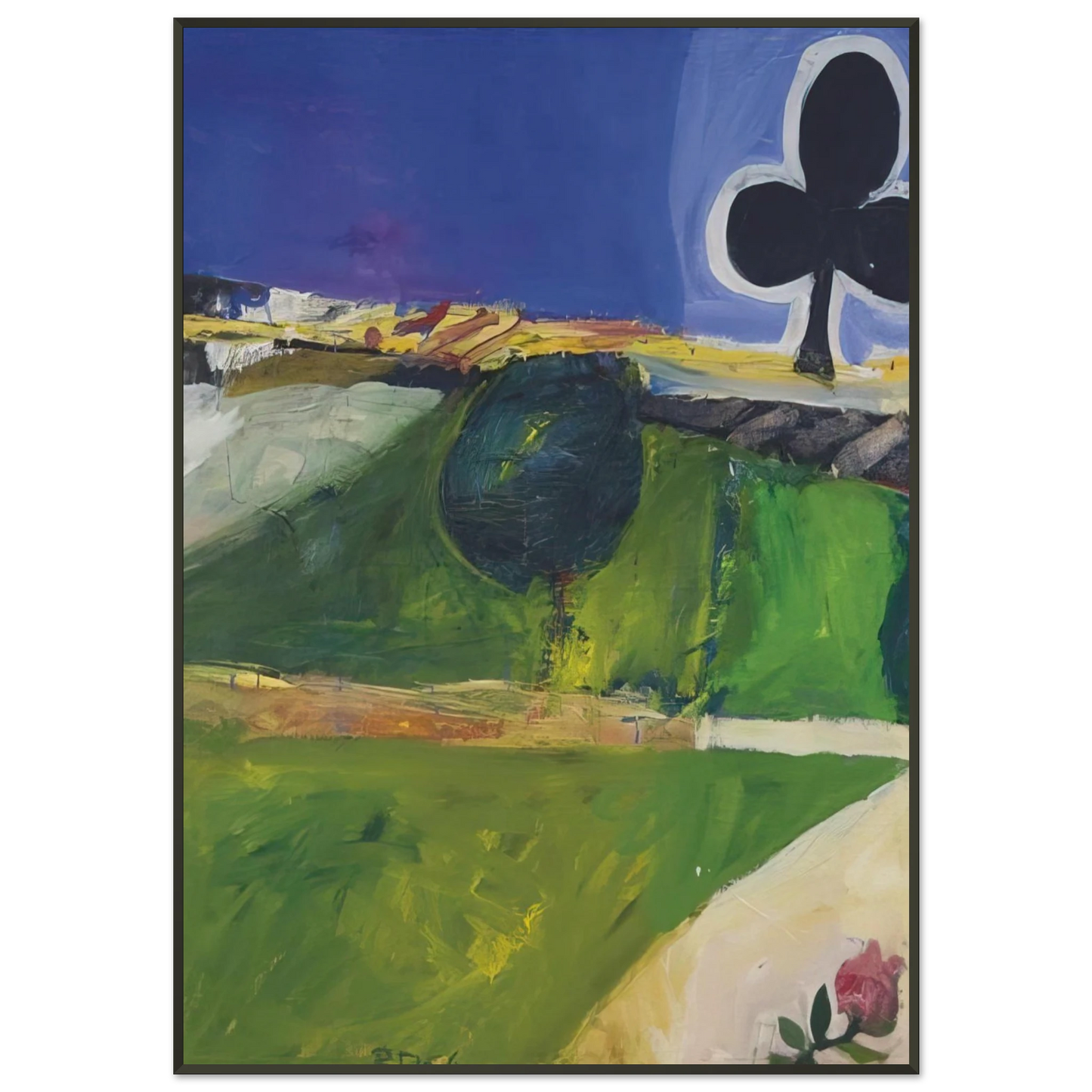 Richard Diebenkorn Landscape with Figure Framed Art Print - Aluminum Frame - 21x29.7 cm / 8x12"