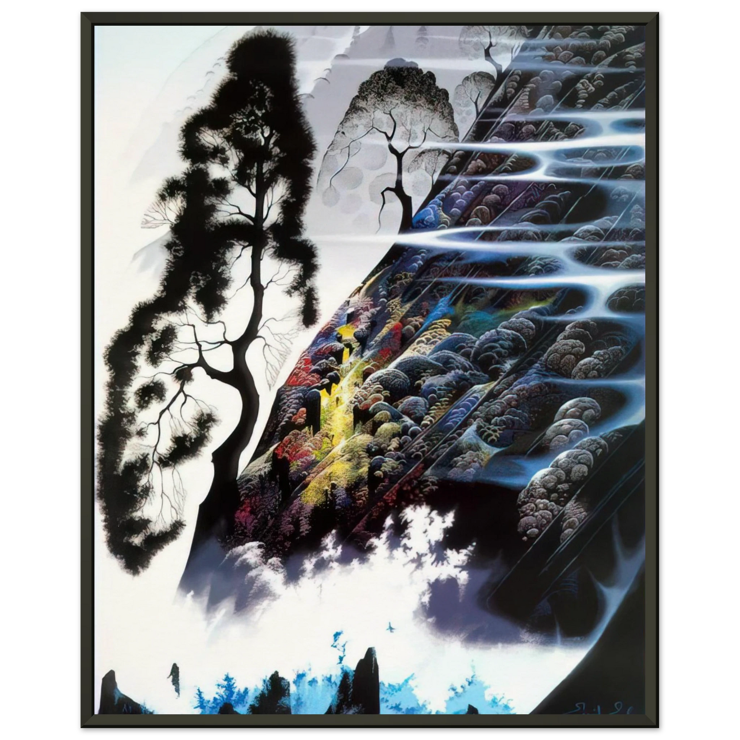 Eyvind Earle  Radient Splendor Framed Art Print  - Aluminum Frame - 60x80 cm / 24x32 inches