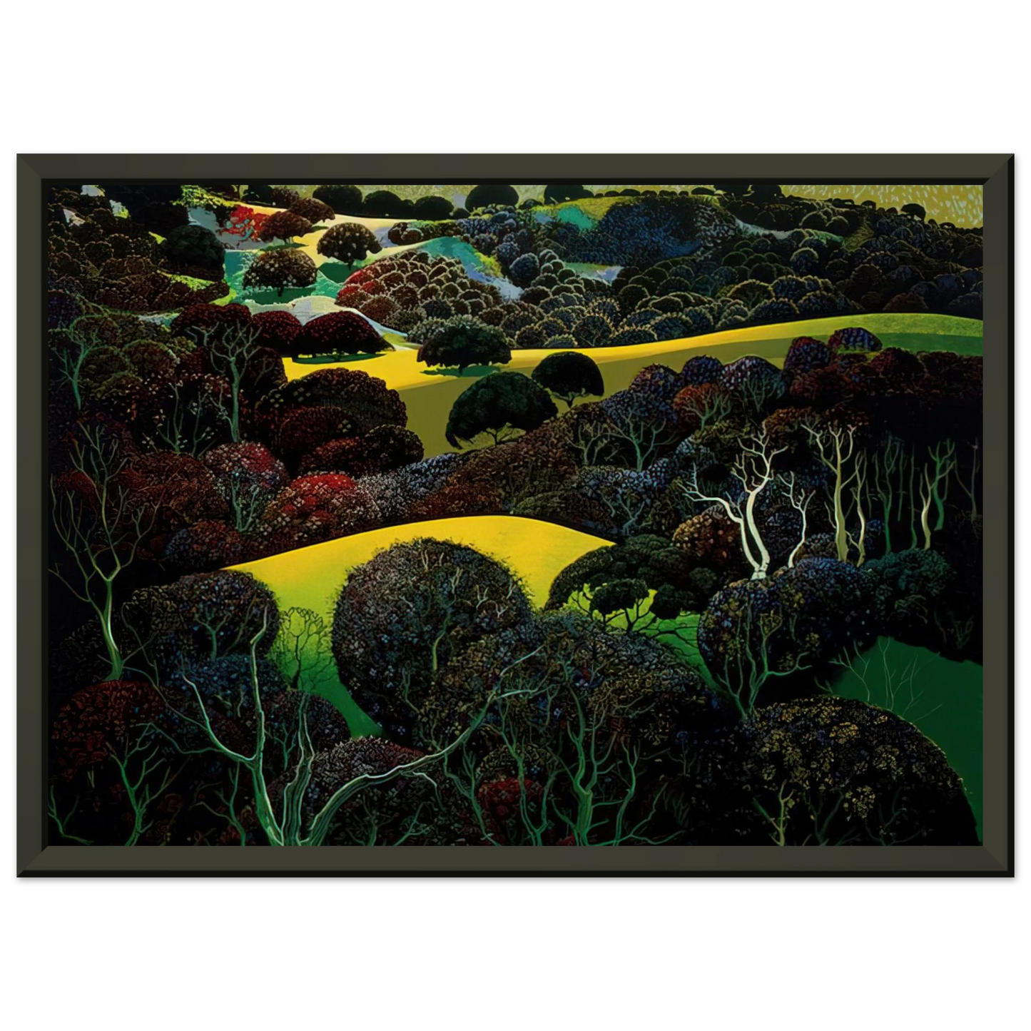 Eyvind Earle Santa Ynez Memories Framed Art Print - Aluminum Frame - 60x80 cm / 24x32 inches