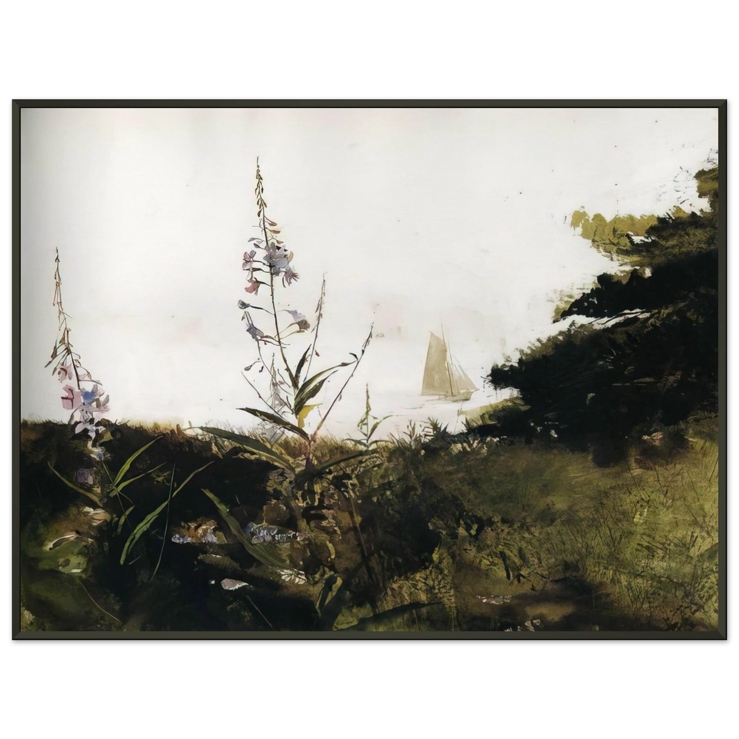 Andrew Wyeth UNDER SAIL Framed Art Print - Aluminum Frame - 60x80 cm / 24x32 inches