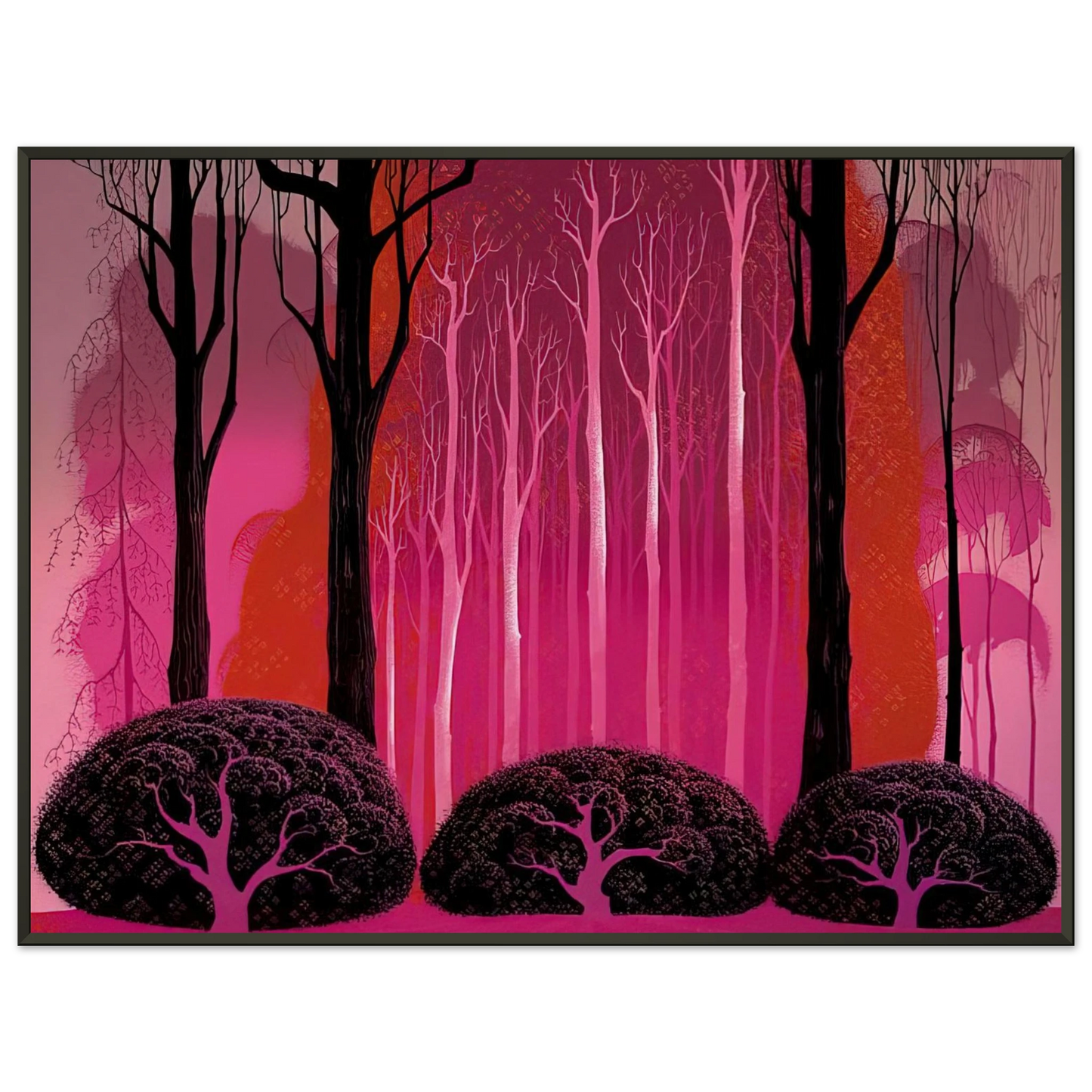 Eyvind Earle Crimson Glory Framed Art Print - Aluminum Frame - 60x80 cm / 24x32 inches