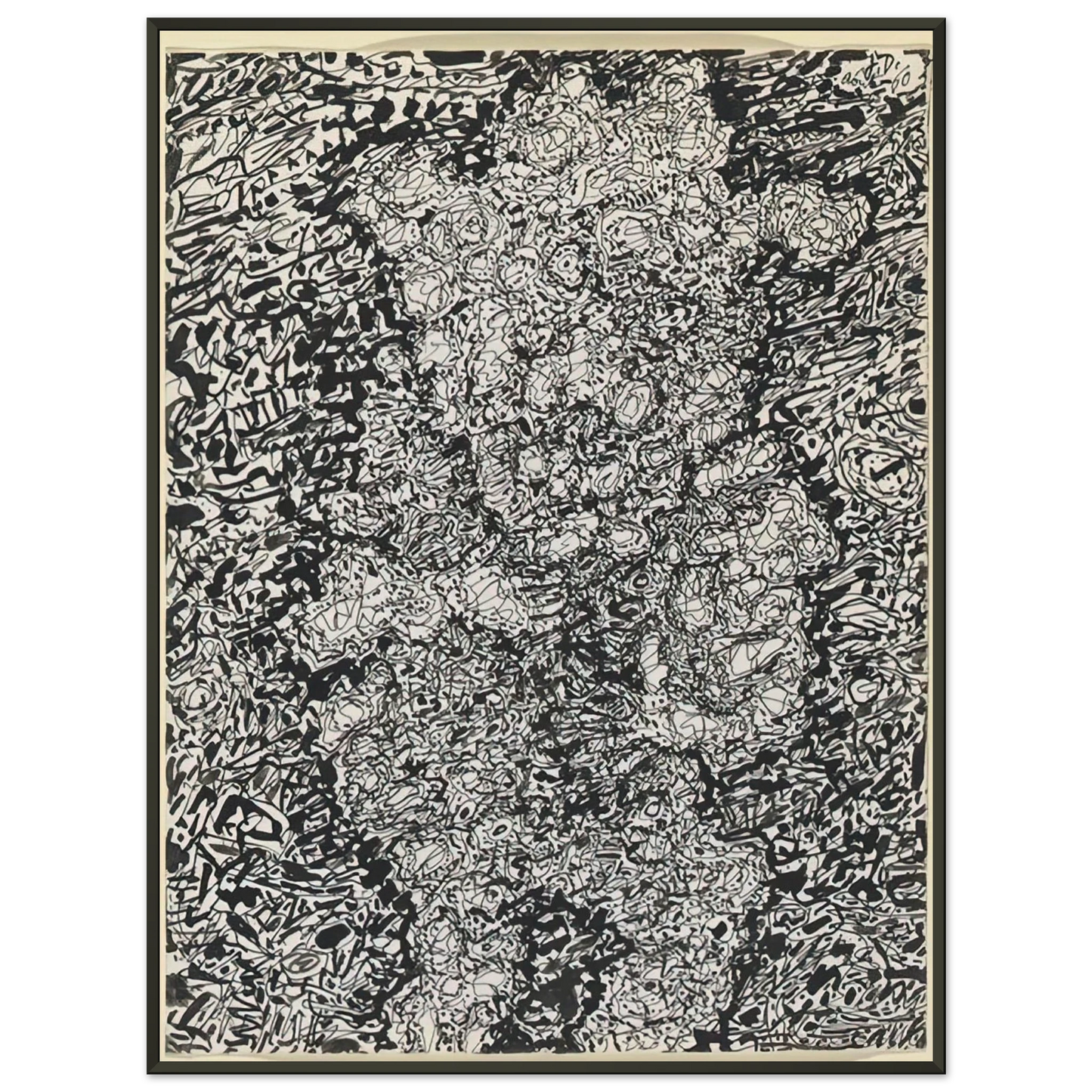 Jean Dubuffet FIGURE WITH HAT IN A LANDSCAPE 1960 Framed Art Print - Aluminum Frame - 40x50 cm / 16x20 inches