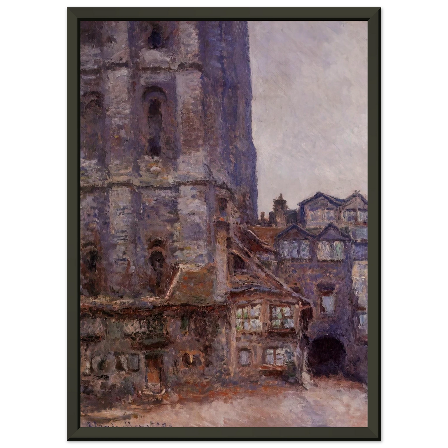 claude monet  The Cour dAlbane Grey Weather Framed Art Print  - Aluminum Frame - 60x80 cm / 24x32 inches