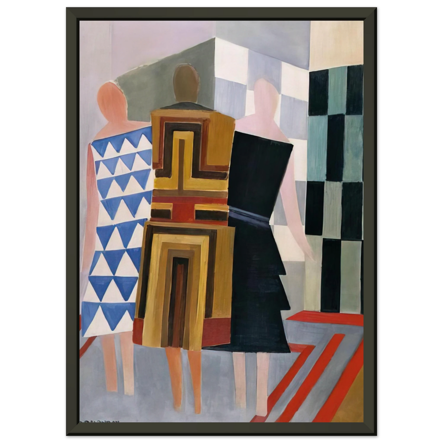 Sonia Delaunay SIMULTANEOUS DRESSES THREE WOMEN FORMS COLOURS 1925 Framed Art Print - Aluminum Frame - 60x80 cm / 24x32 inches