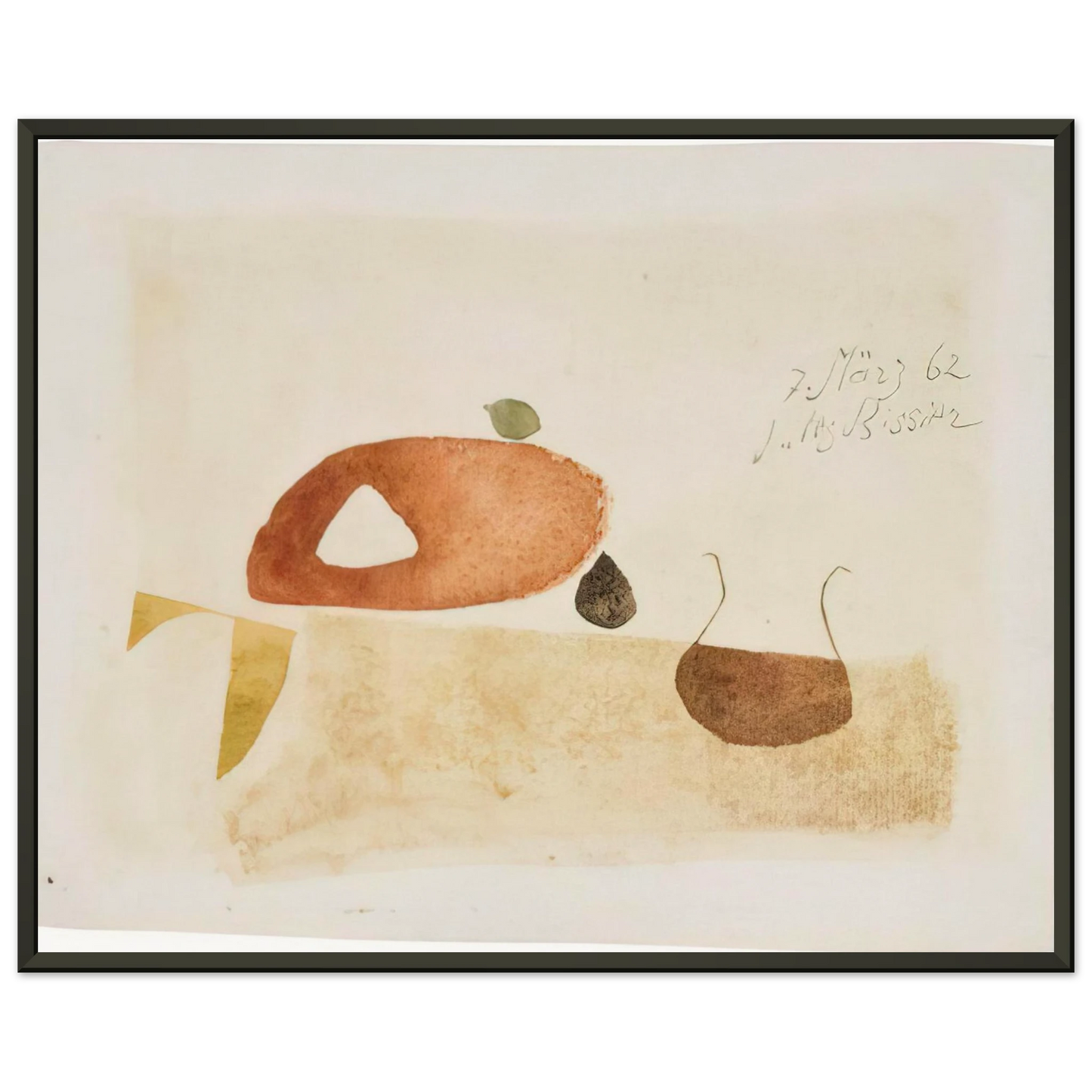Julius Bissier Komposition 7 Marz 62 1962 Framed Art Print - Aluminum Frame - 70x100 cm / 28x40 inches