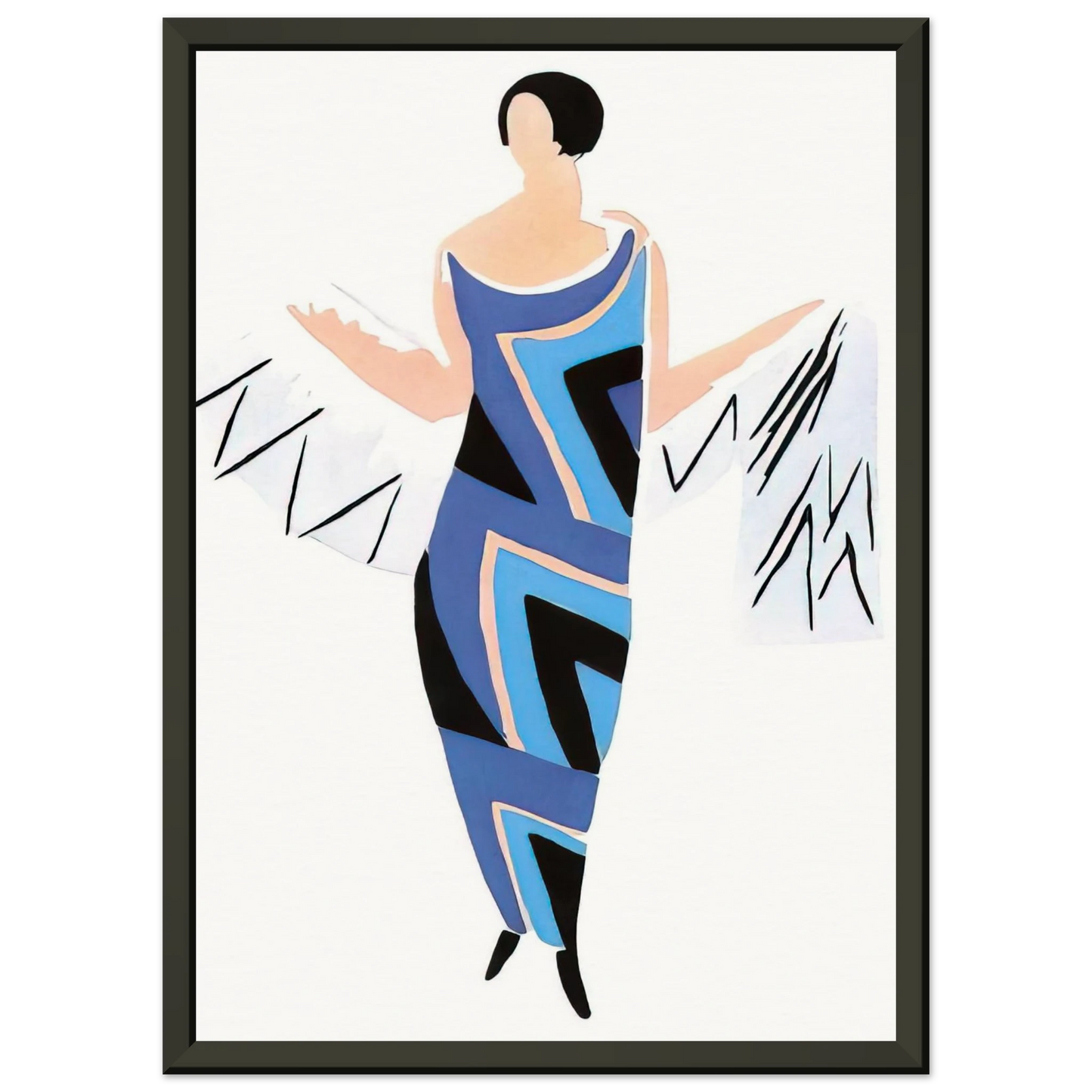 Sonia Delaunay FASHION ILLUSTRATION 4 Framed Art Print - Aluminum Frame - 70x100 cm / 28x40 inches