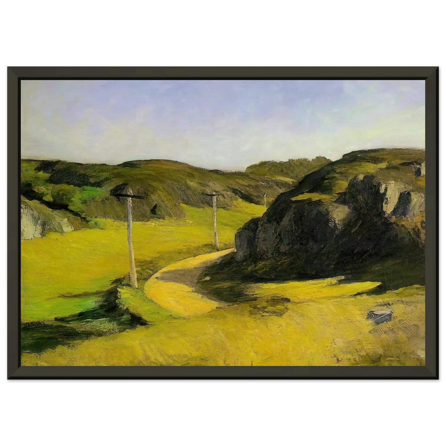 Edward Hopper Road in Maine Framed Art Print - Aluminum Frame - 70x100 cm / 28x40 inches