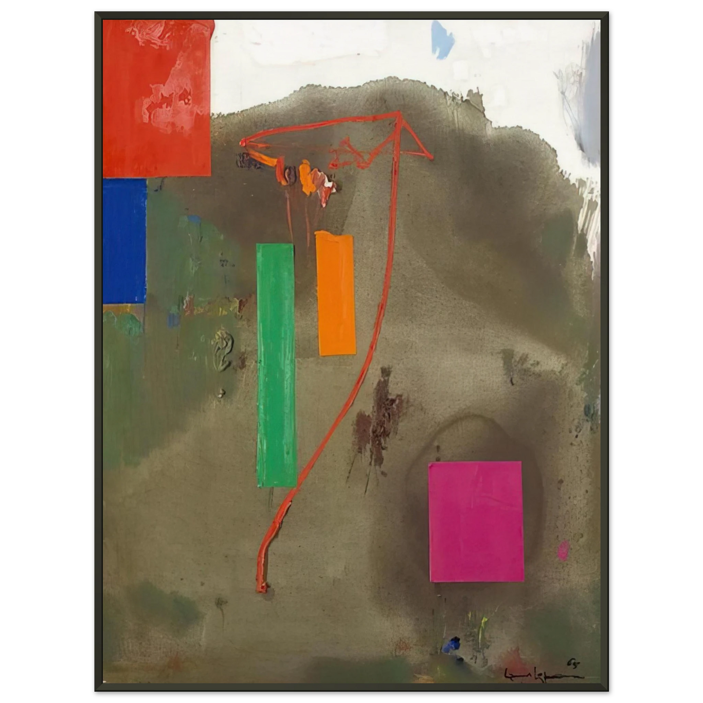 Hans Hofmann Lonely Journey Framed Art Print - Aluminum Frame - 60x80 cm / 24x32 inches