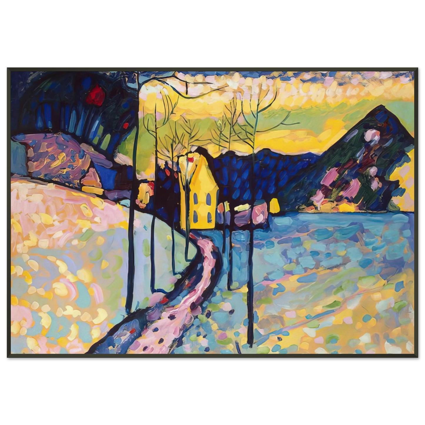 Wassily Kandinsky WINTER LANDSCAPE 1909 Framed Art Print - Aluminum Frame - 21x29.7 cm / 8x12"