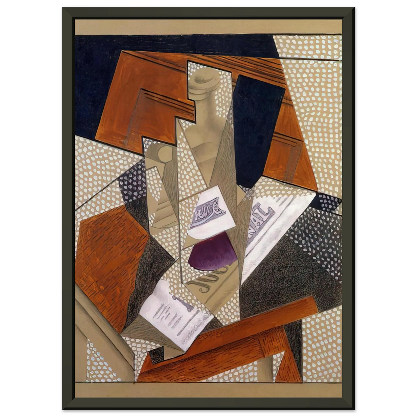 Juan Gris BOTTLE Framed Art Print - Aluminum Frame - 60x80 cm / 24x32 inches