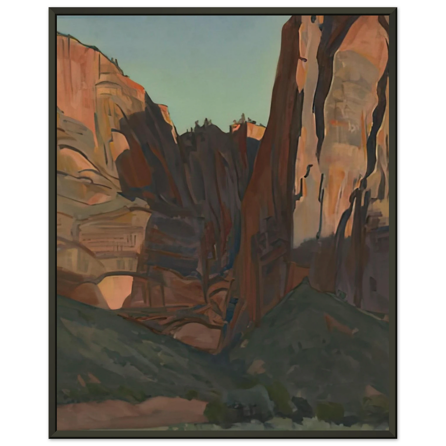 Maynard Dixon NOTCH IN THE WALL ZION NATIONAL PARK AUGUST 1933 1933 Framed Art Print - Aluminum Frame - 70x100 cm / 28x40 inches