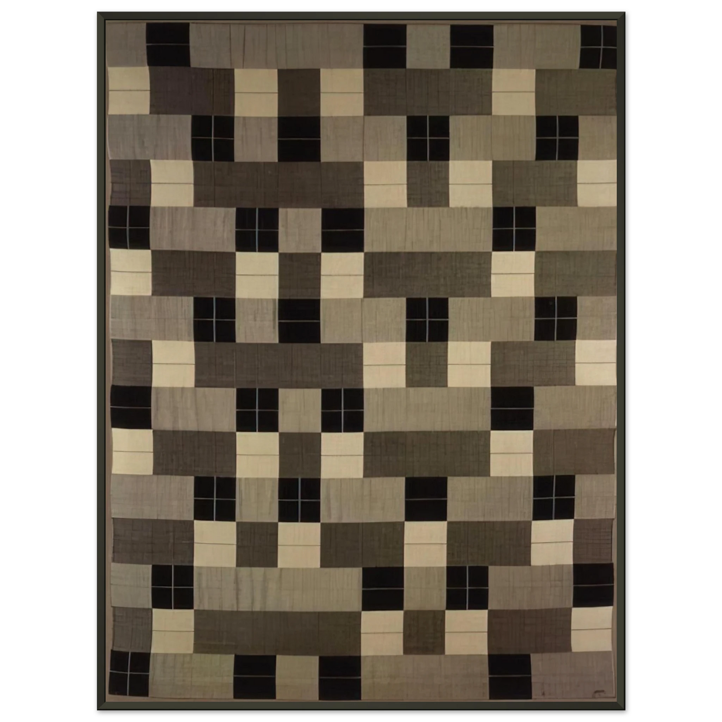 Anni Albers BLACK WHITE GRAY 1964 Framed Art Print - Aluminum Frame - 70x100 cm / 28x40 inches