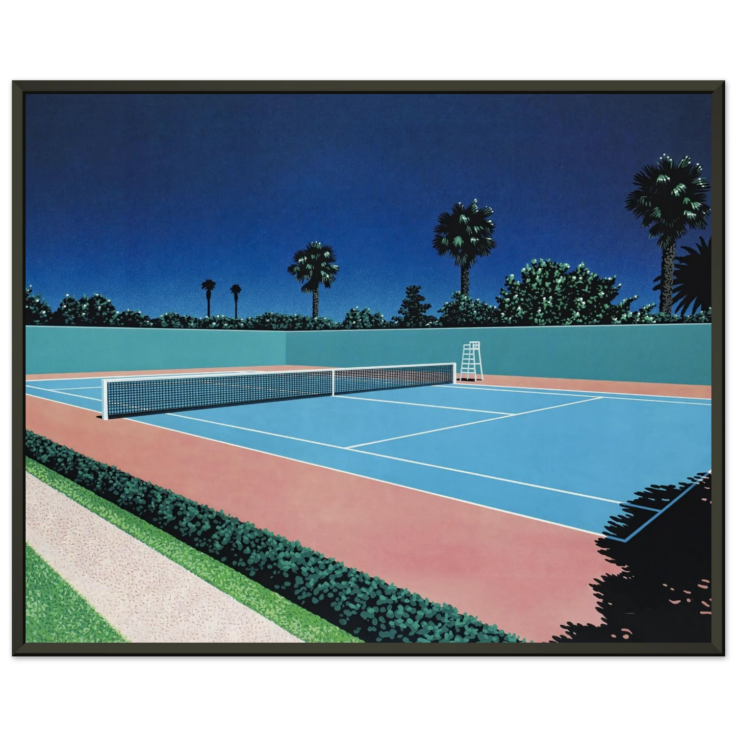 Hiroshi Nagai Tennis Court Framed Art Print - Aluminum Frame - 70x100 cm / 28x40 inches