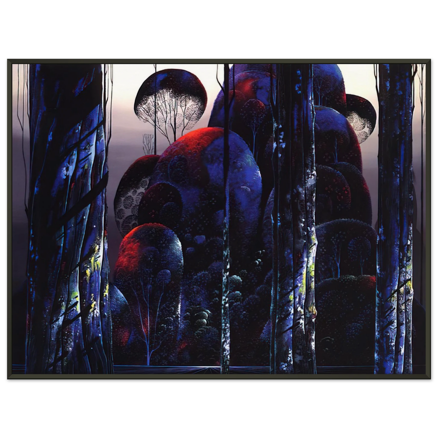 Eyvind Earle Trees Draped in Autumn Framed Art Print - Aluminum Frame - 60x80 cm / 24x32 inches