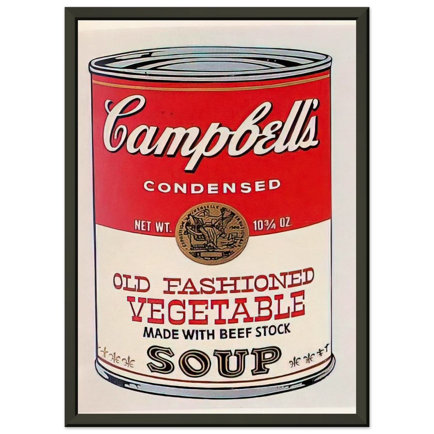 Andy Warhol Campbells Soup Can Old Fashioned Vegetable Framed Art Print - Aluminum Frame - 60x80 cm / 24x32 inches