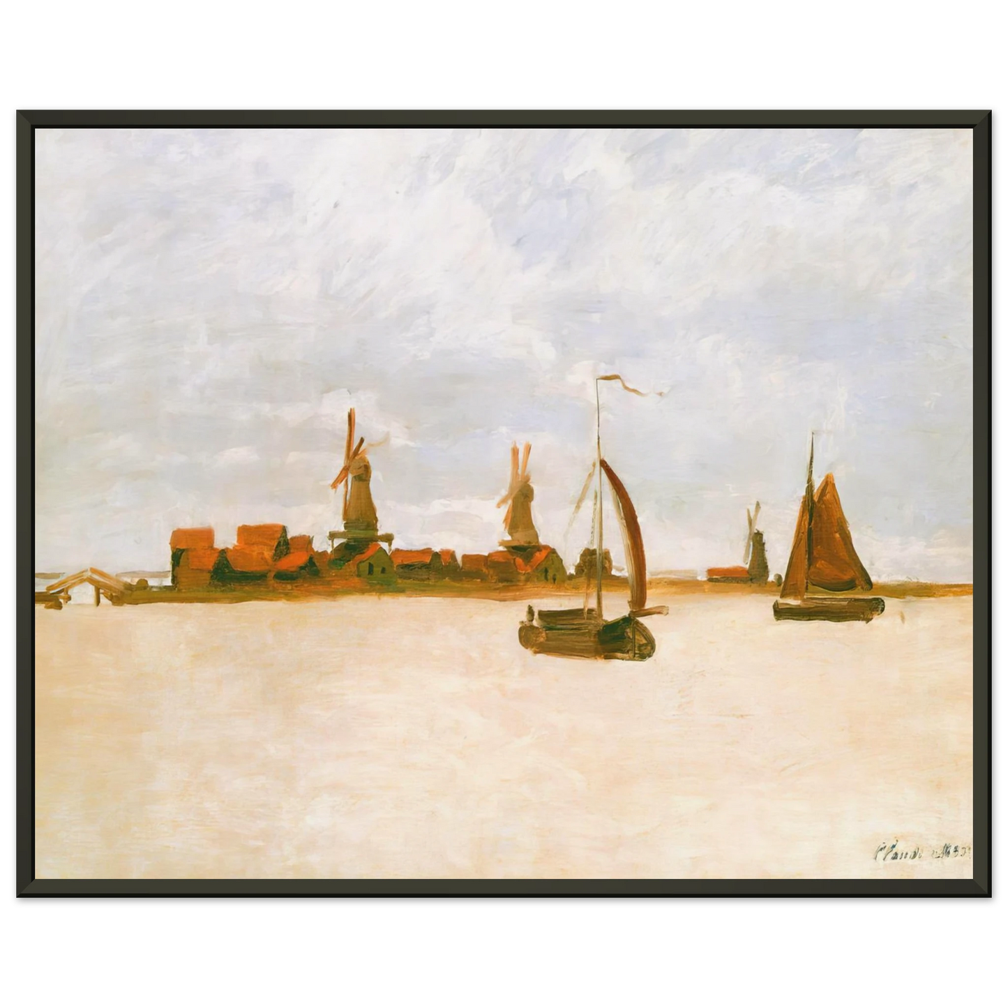 claude monet The Voorzaan Framed Art Print - Aluminum Frame - 40x50 cm / 16x20 inches