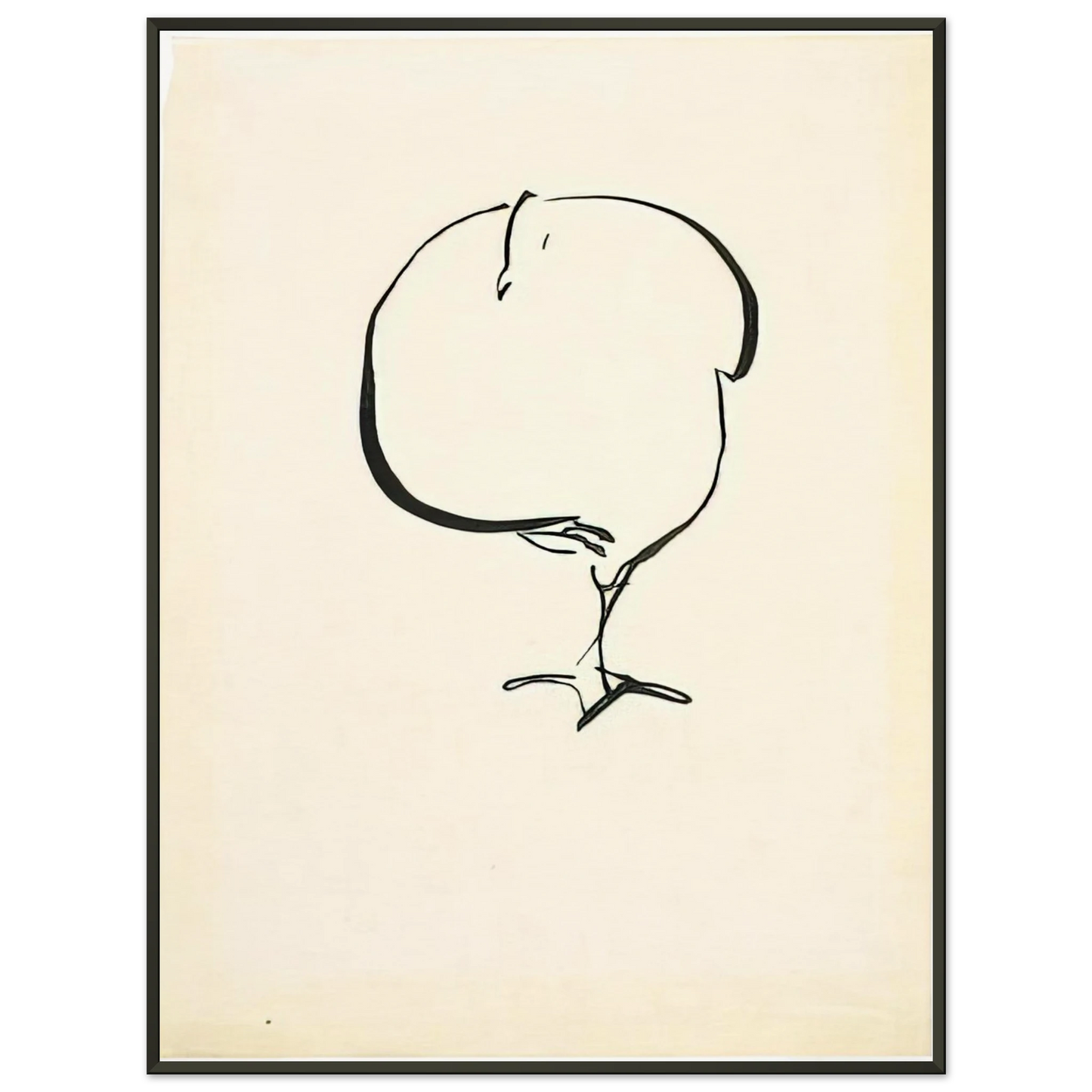 Josef Albers STANDING BIRD FRONT VIEW 1917 Framed Art Print - Aluminum Frame - 70x100 cm / 28x40 inches