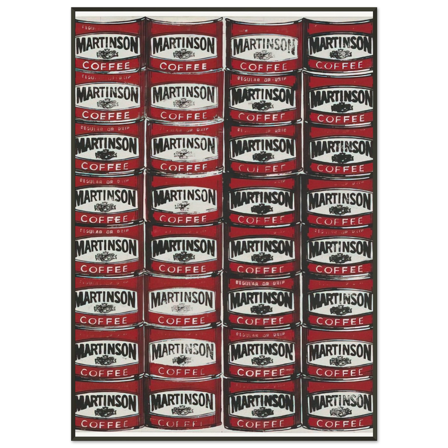 Andy Warhol Martinson Coffee Framed Art Print - Aluminum Frame - 21x29.7 cm / 8x12"